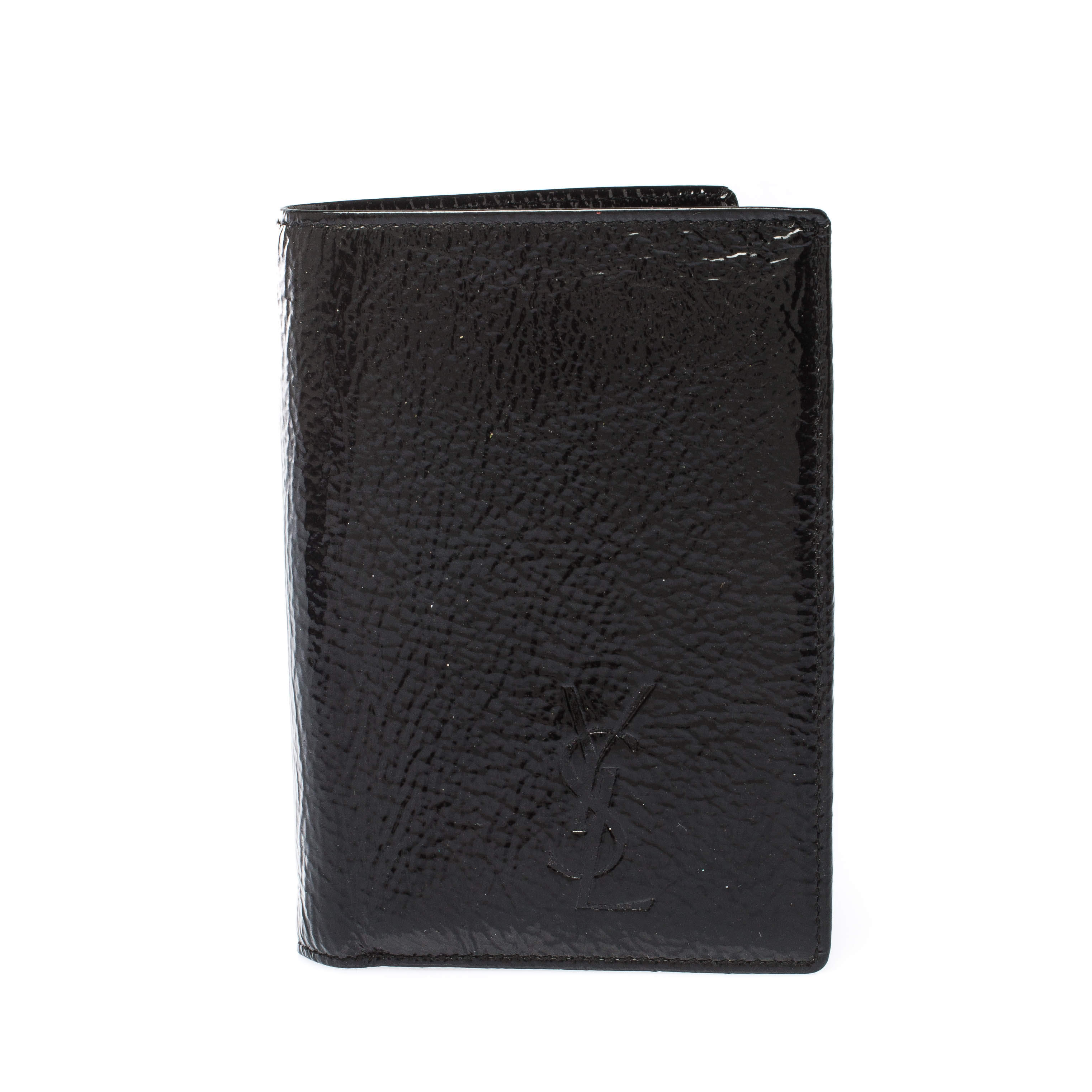 Saint Laurent Paris Black Patent Leather Bifold Wallet