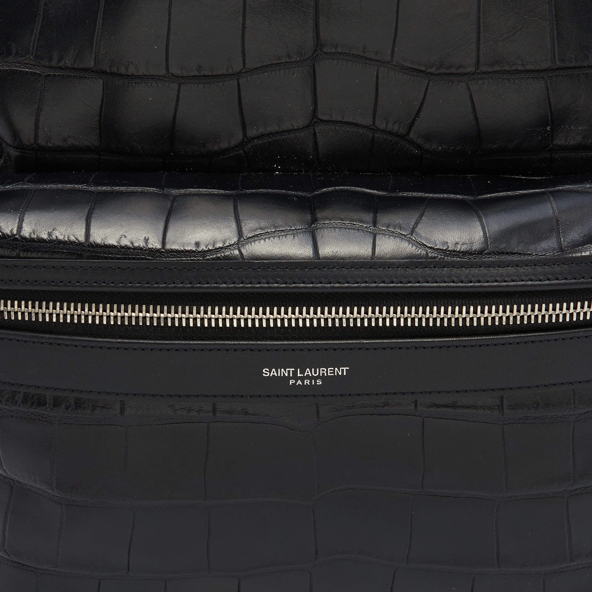 Saint Laurent // Black Canvas Embroidered City Backpack – VSP