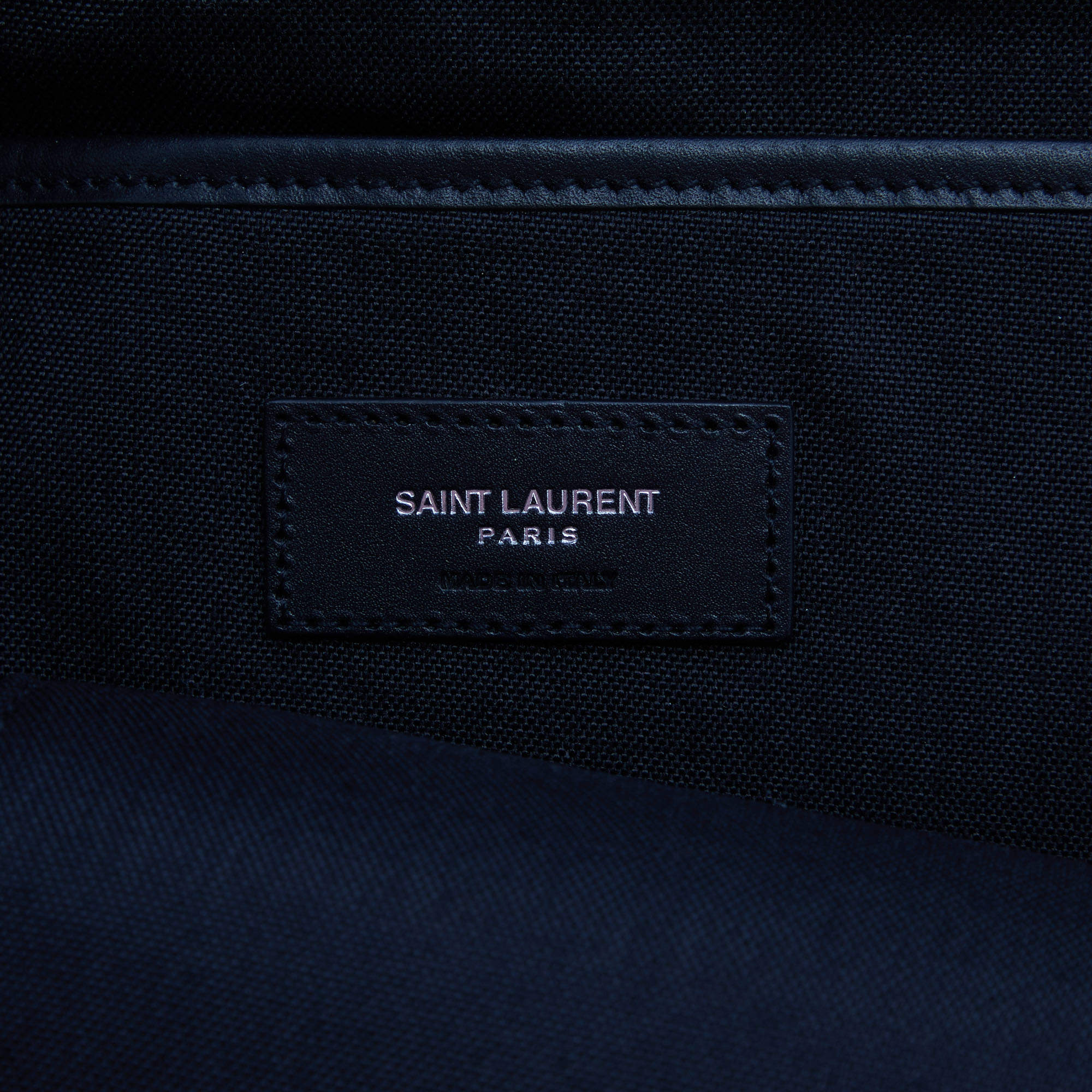 Saint Laurent // Black Canvas Embroidered City Backpack – VSP