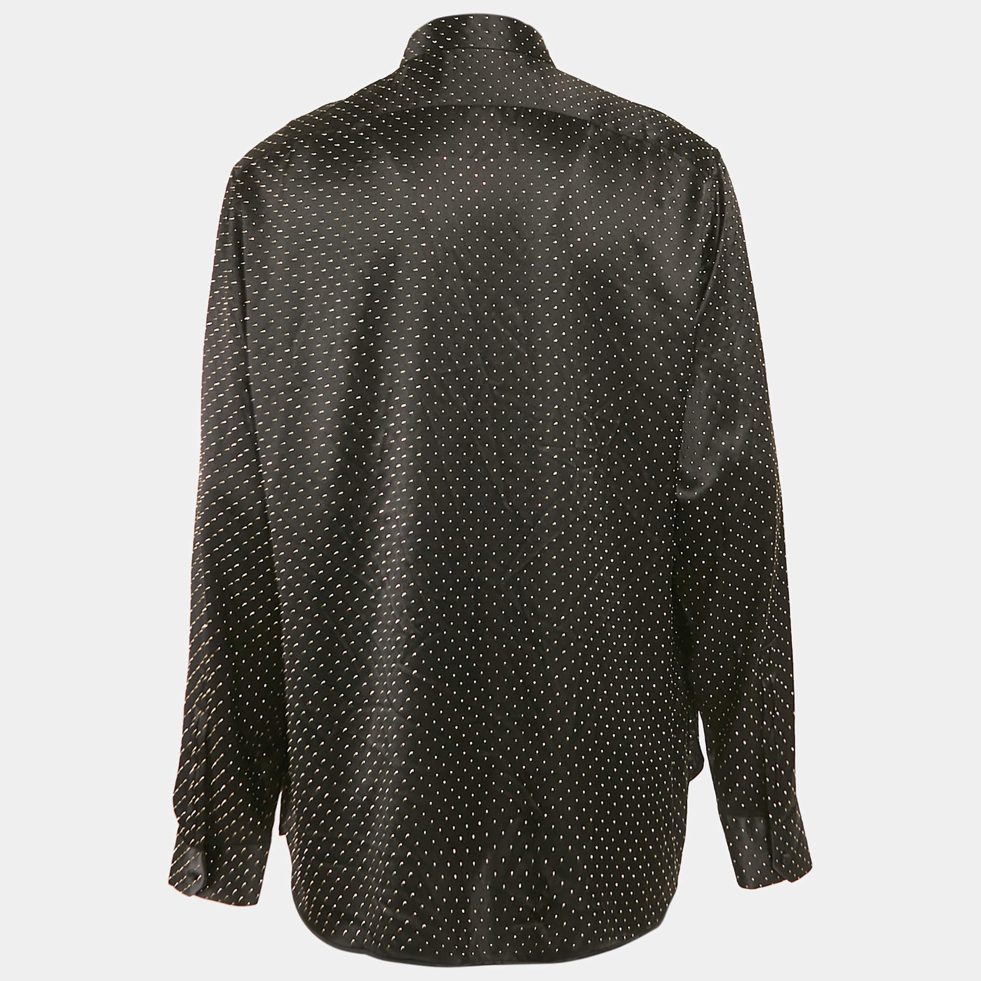 Saint Laurent Polka Dots Cotton Slim Western Shirt XS Saint