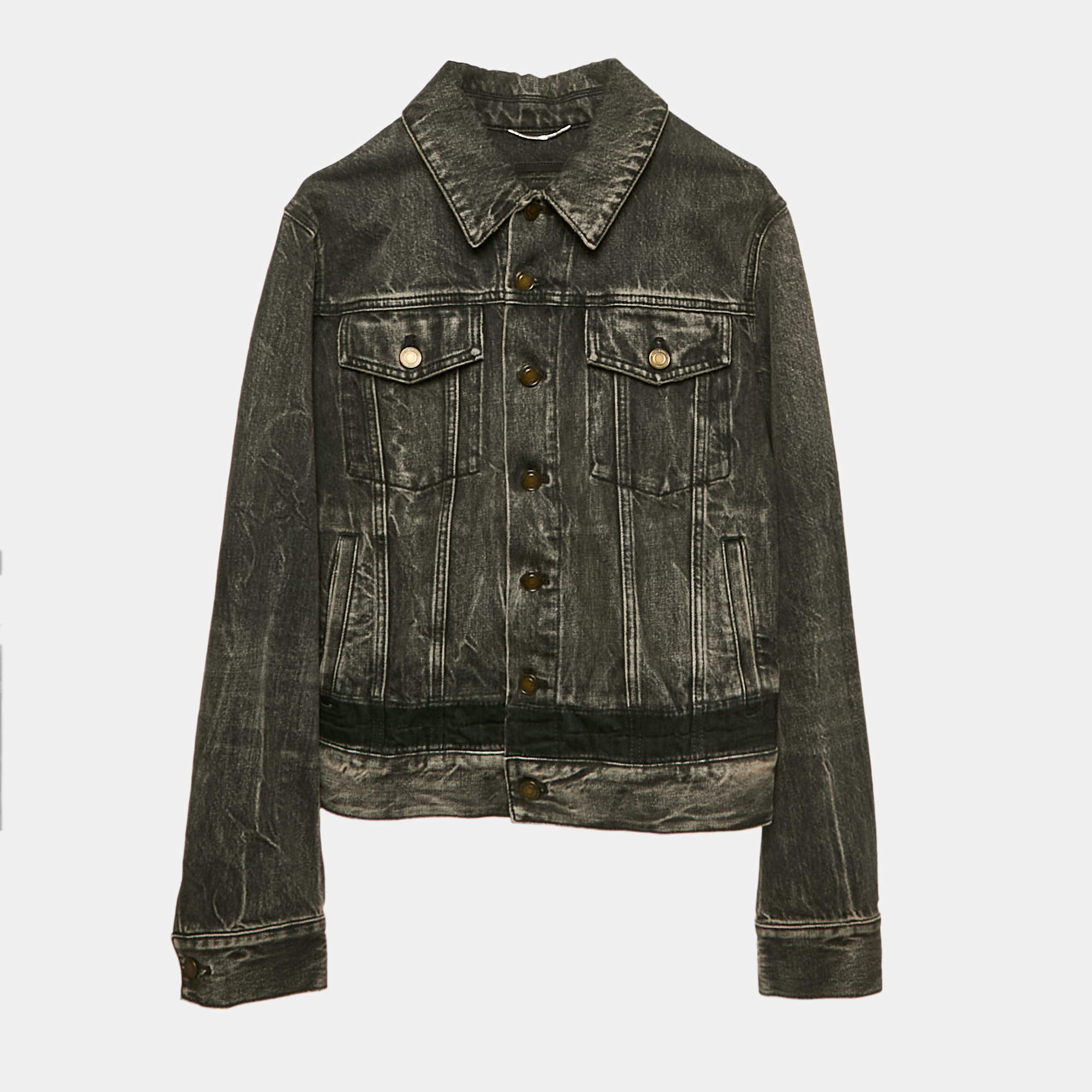 Saint Laurent Faded Black Denim Jacket XS