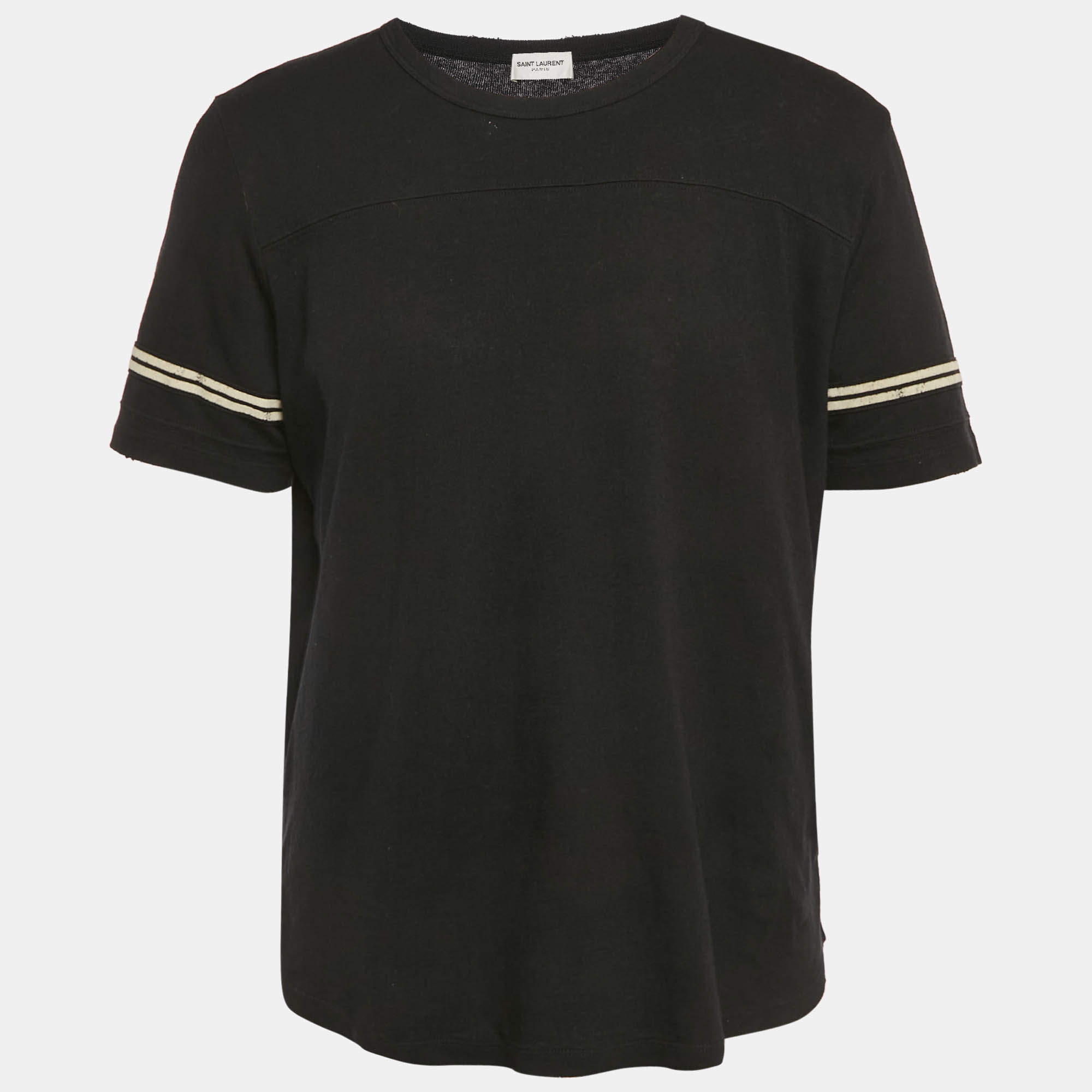 Saint Laurent Paris Black vampire Printed Cotton Crewneck T