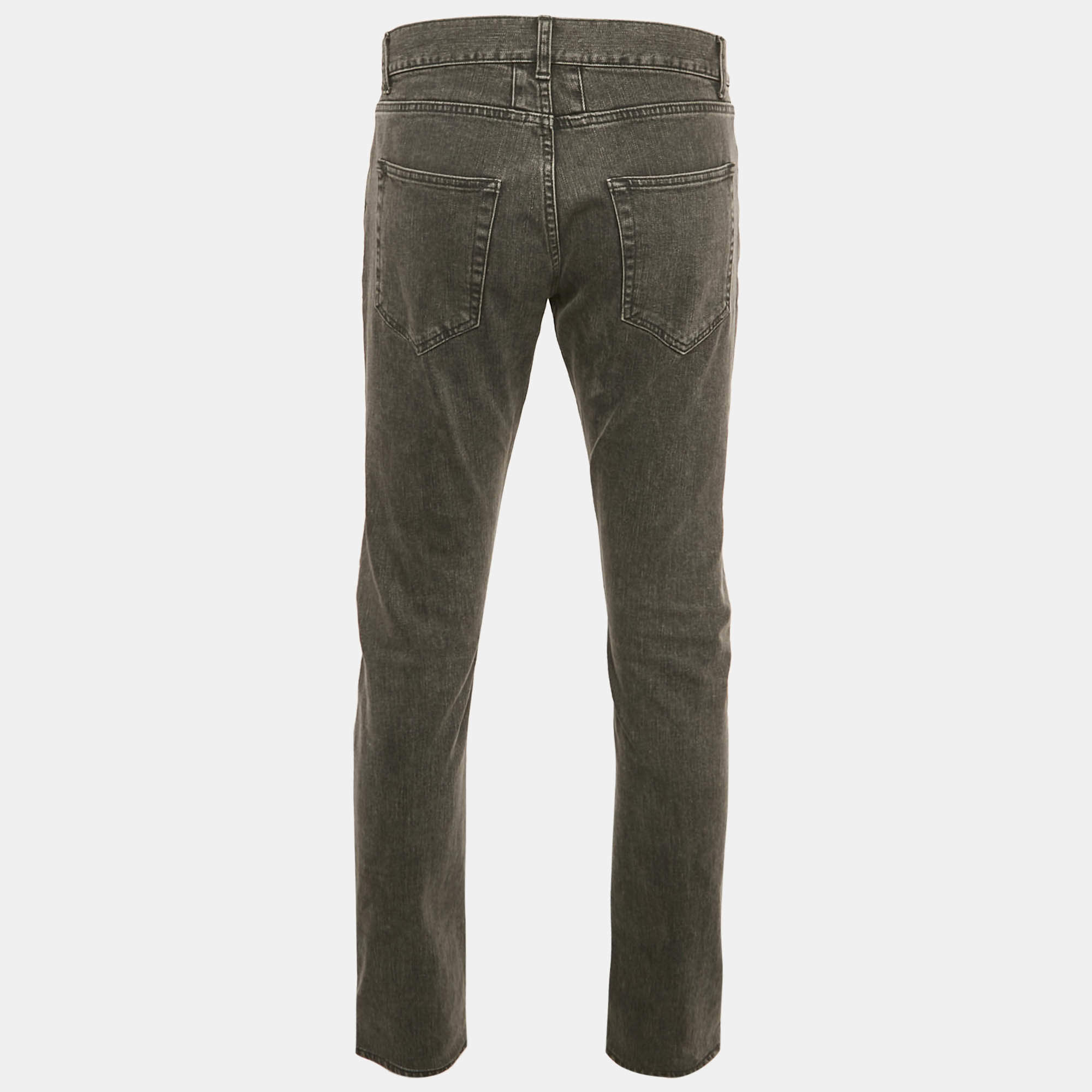 Saint Laurent Paris Grey Faded Denim Skinny Jeans M Waist 32