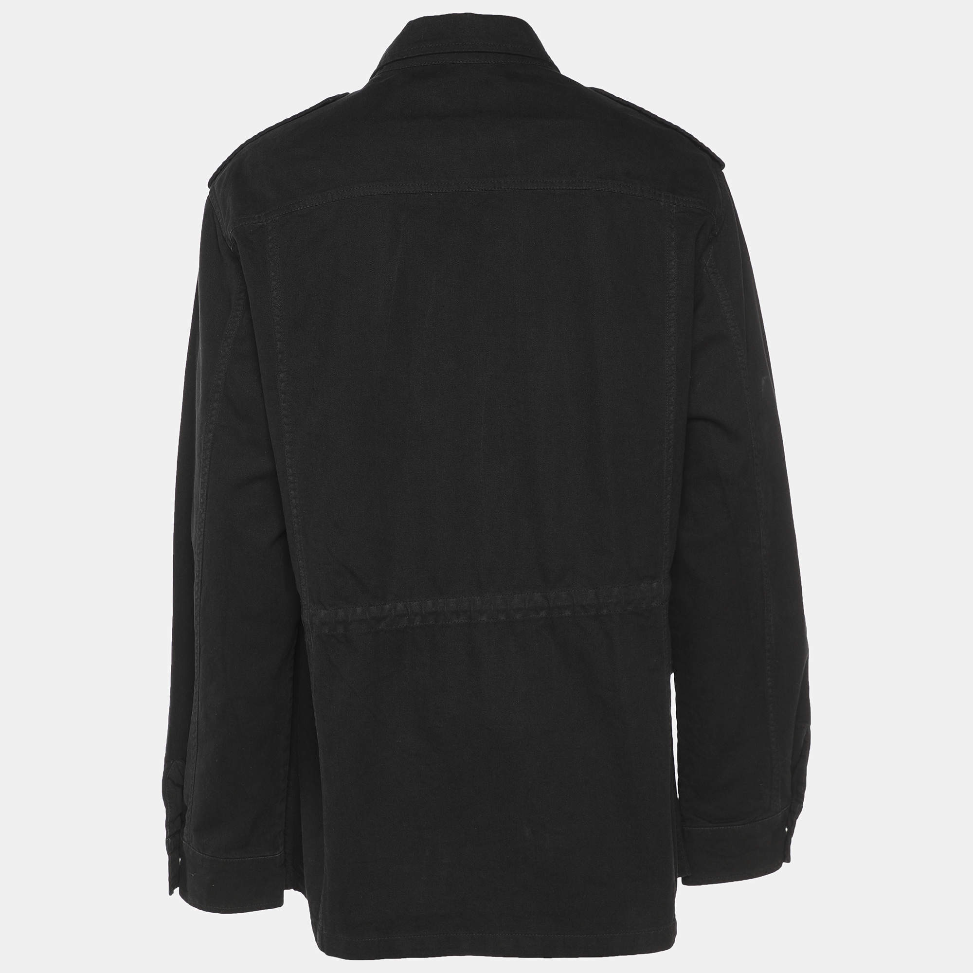 Saint Laurent Paris Brown Applique Detail Leather Jacket XL Saint