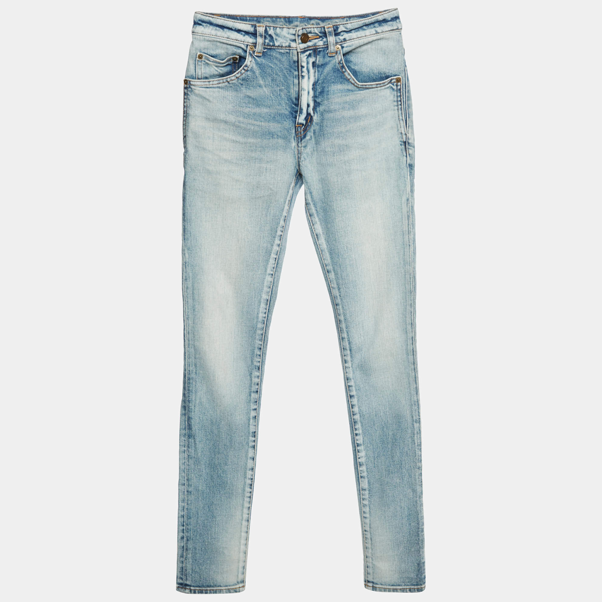 Pre Owned Saint Laurent Paris Blue Skinny Fit Jeans XXS/ Waist 26"