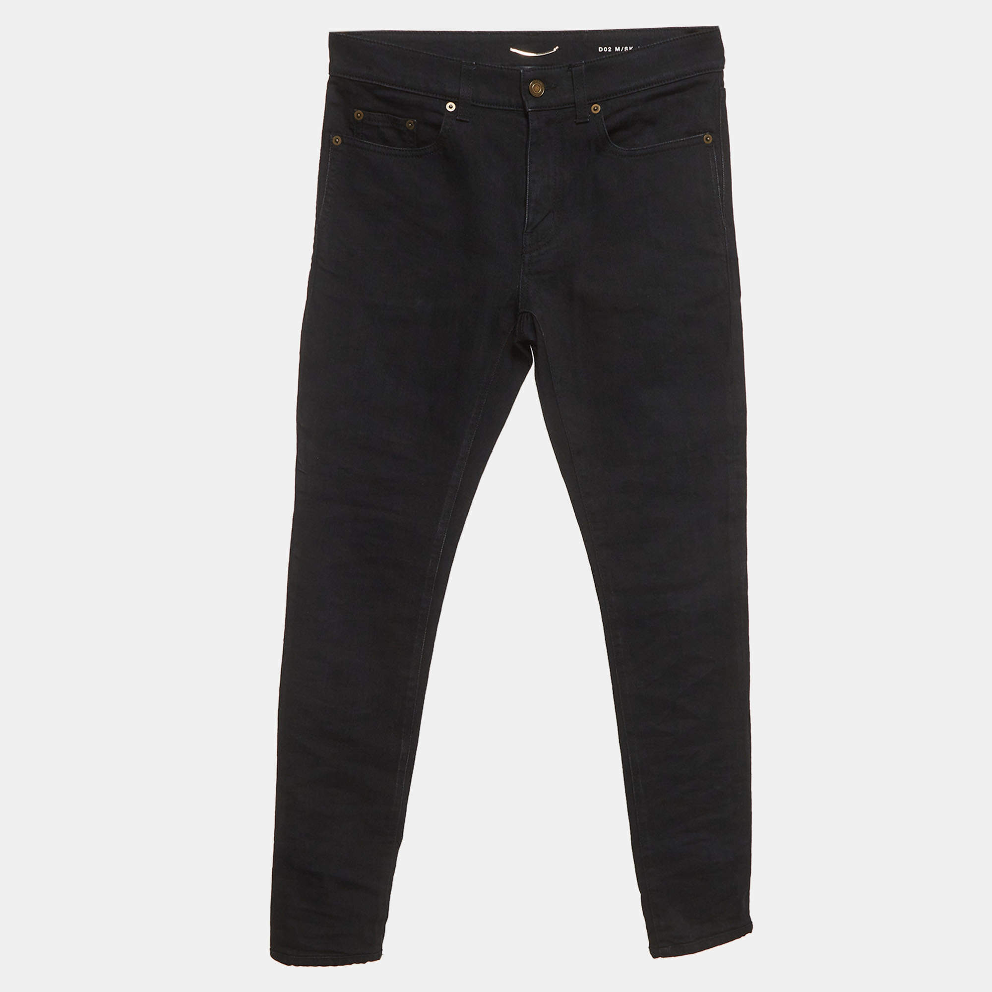 مملوكة مسبقًا Saint Laurent Paris Black Denim Skinny Jeans S/Waist 30"