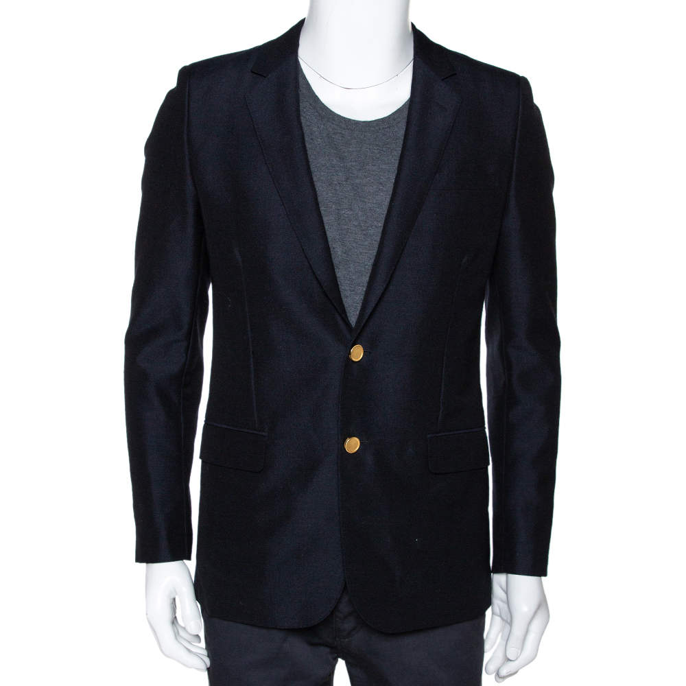 Saint Laurent Black Wool Two Buttoned Jacket M