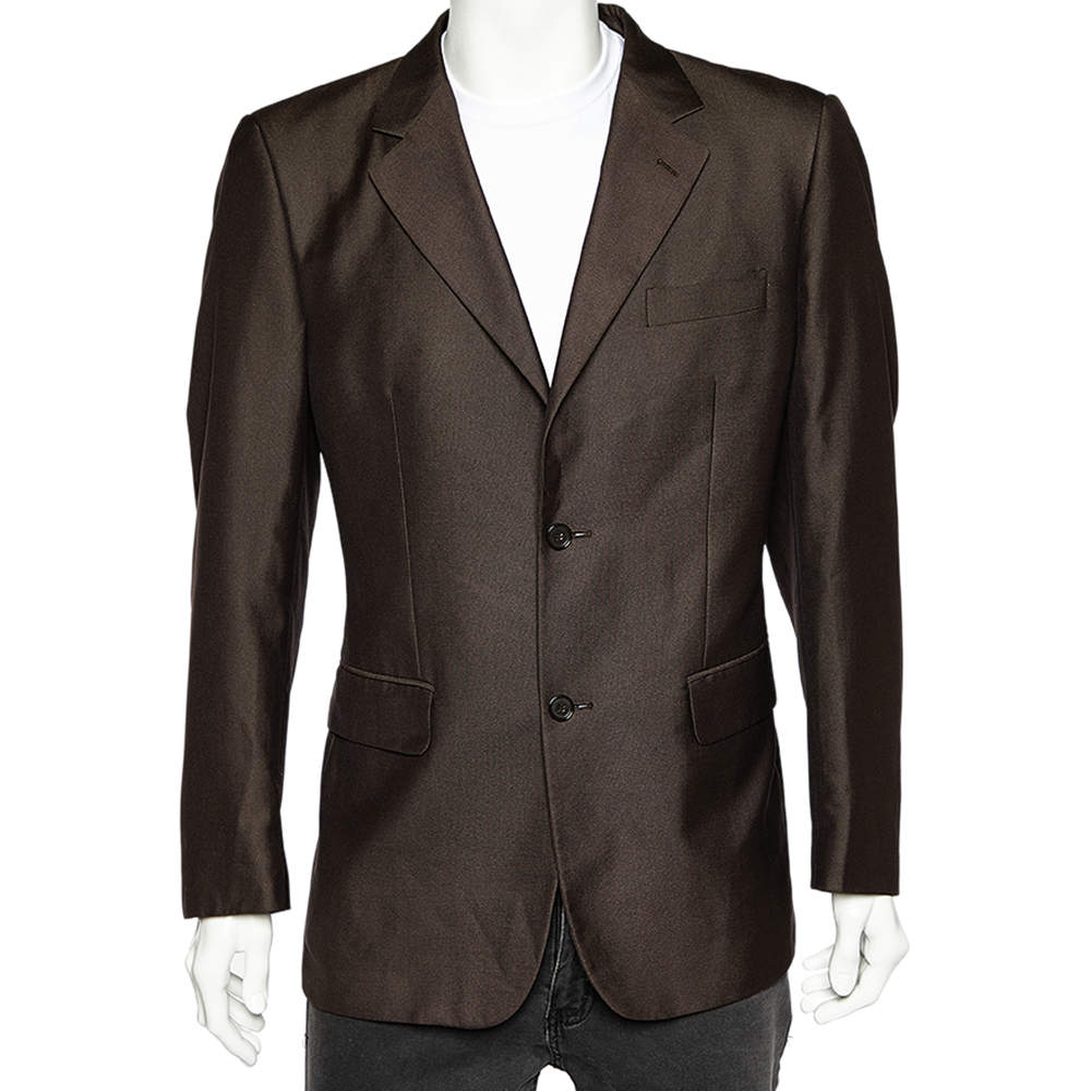Yves Saint Laurent Vintage Brown Button Front Blazer XL