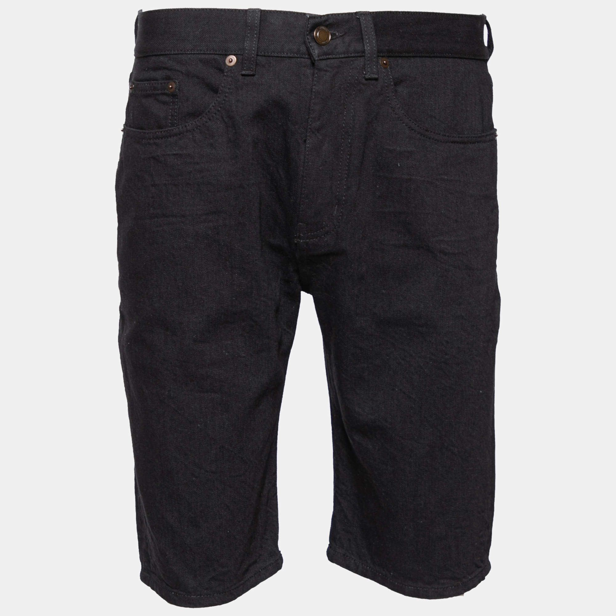 Saint Laurent Black Denim Shorts M
