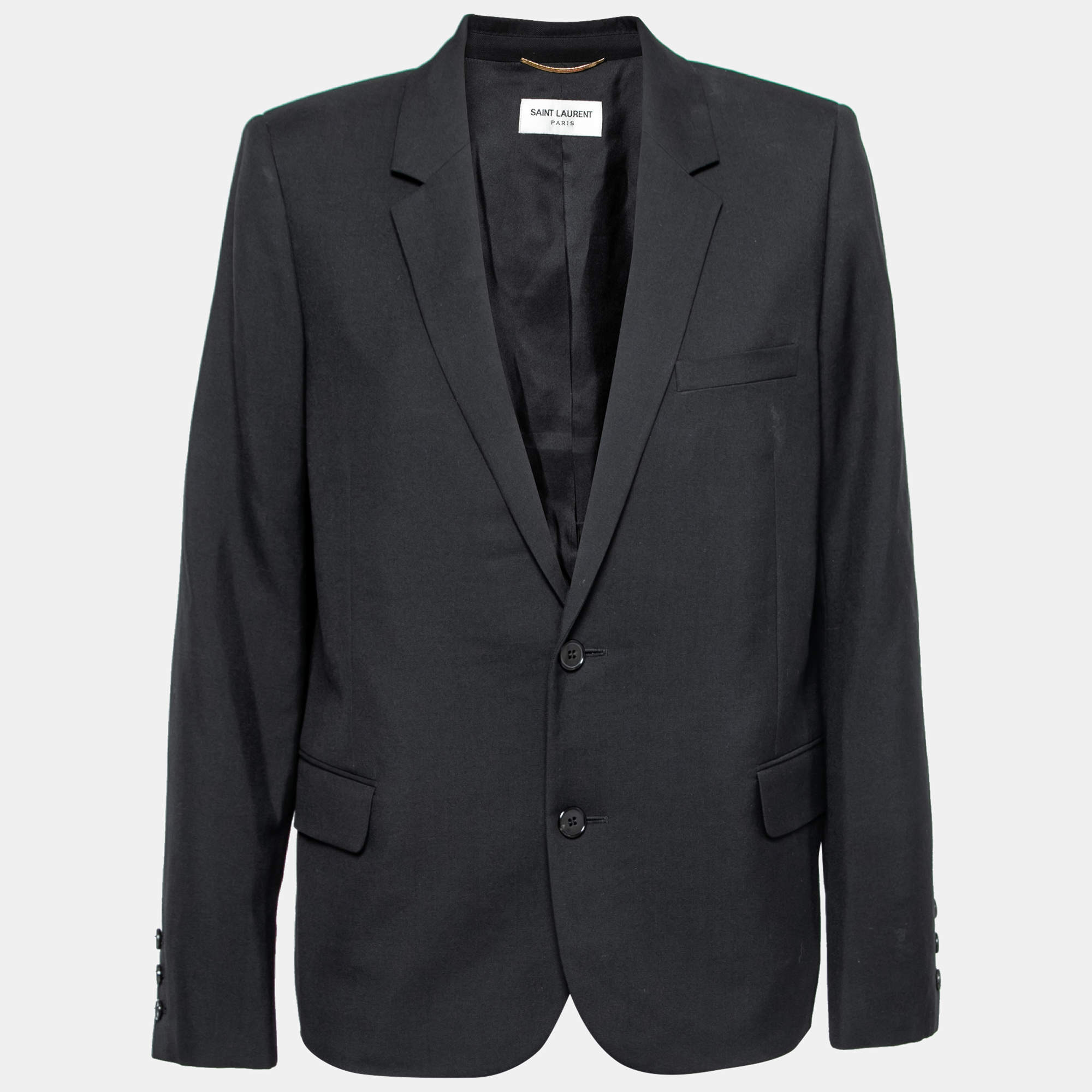Saint Laurent Black Wool Single Breasted Blazer S