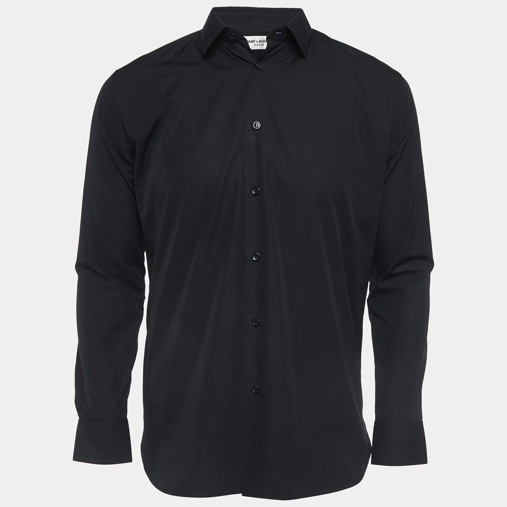 Saint Laurent Black Cotton Button Front Shirt M