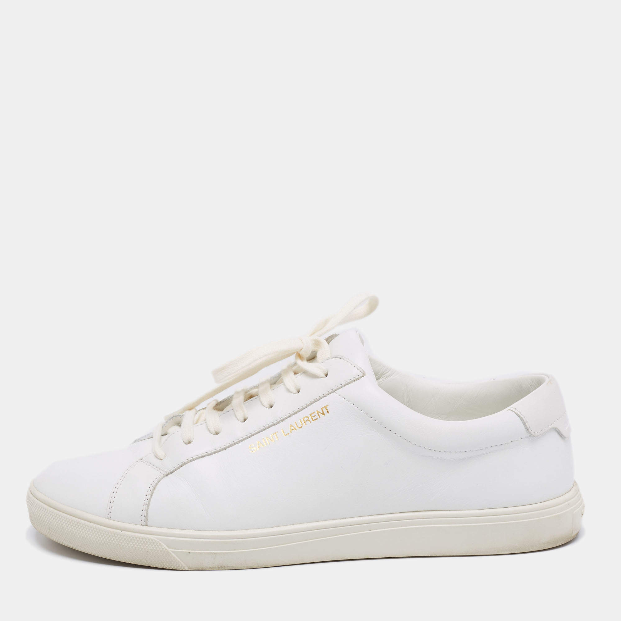 Saint Laurent White Leather Andy Low-Top Sneakers Size 41