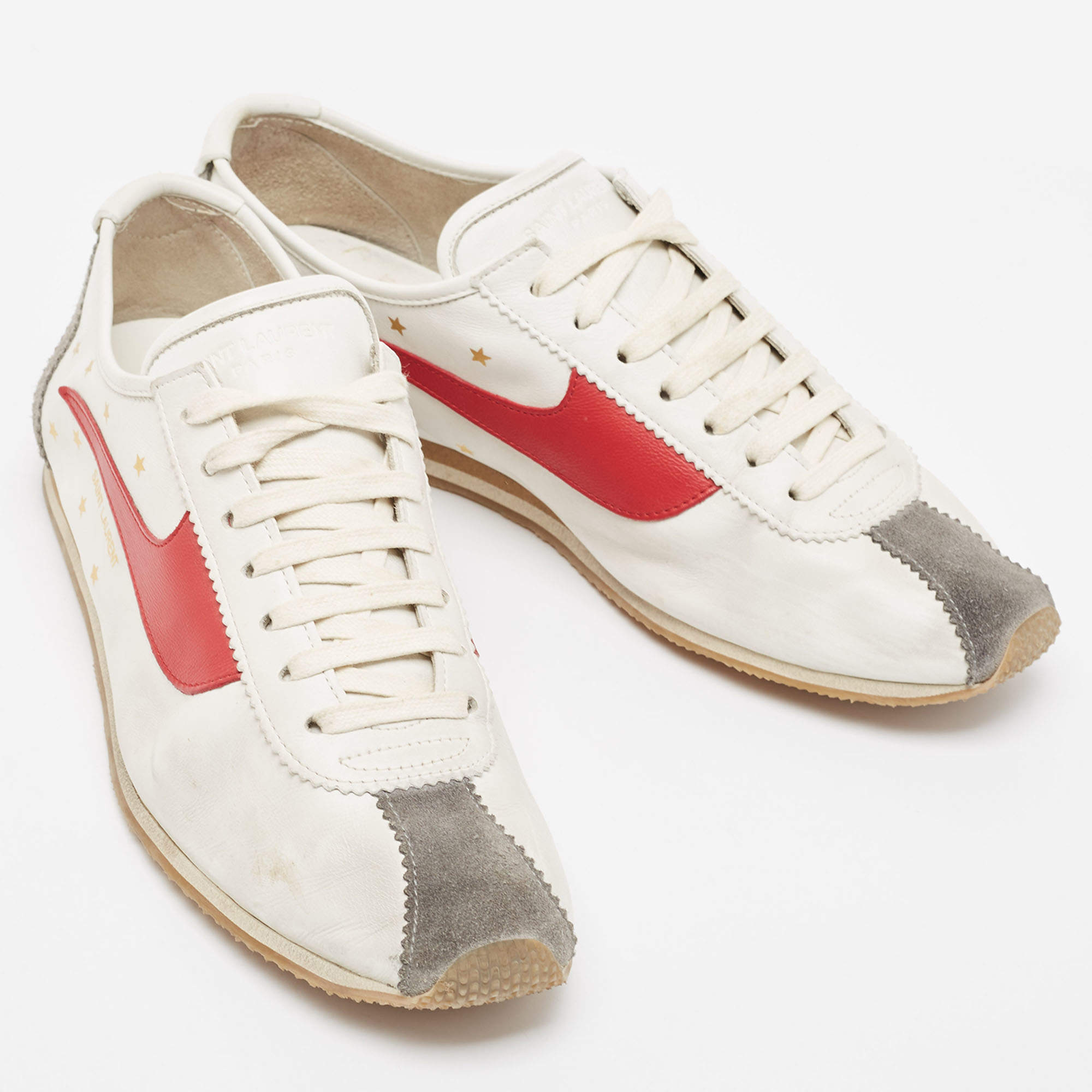 Saint Laurent Tricolor Leather and Suede Jay Star Sneakers Size 41 Saint  Laurent Paris | TLC