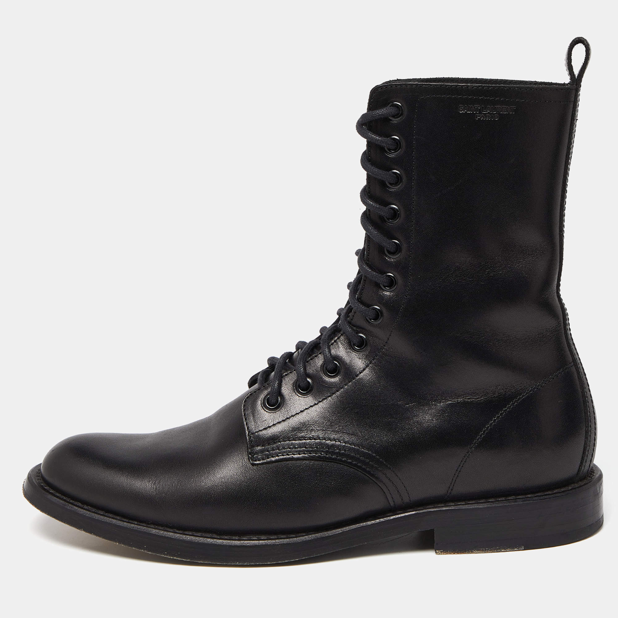 Saint laurent combat deals boots mens