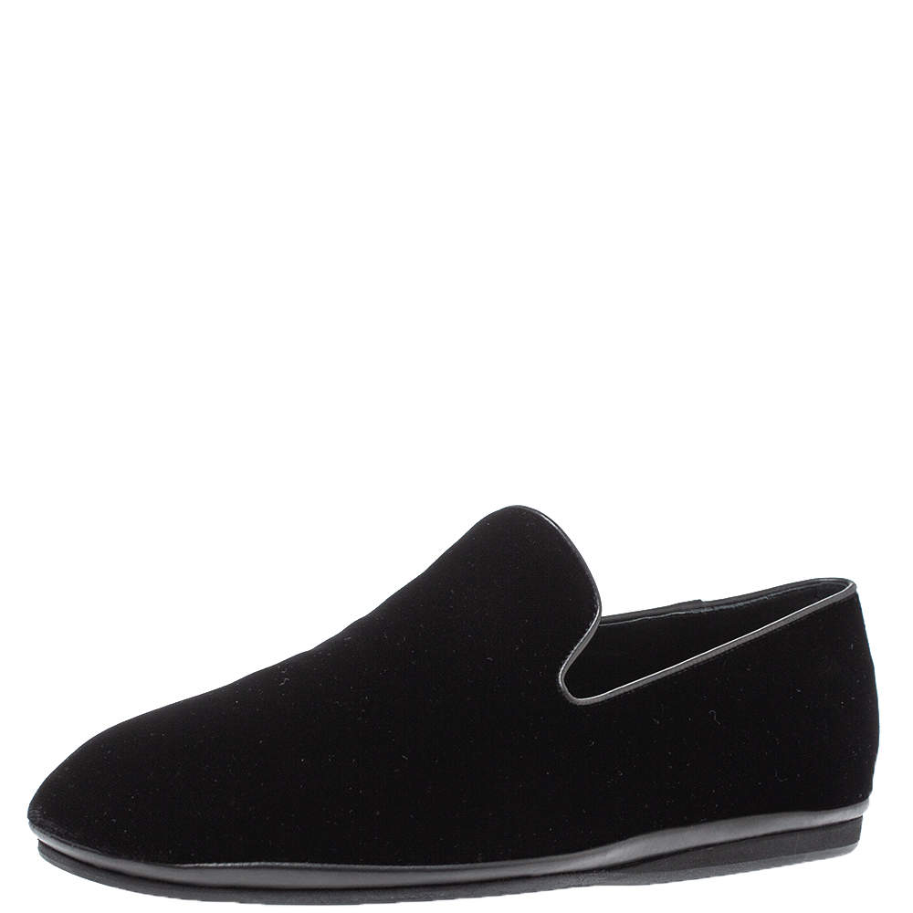 Salvatore Ferragamo Black Velvet Loafers Size 42