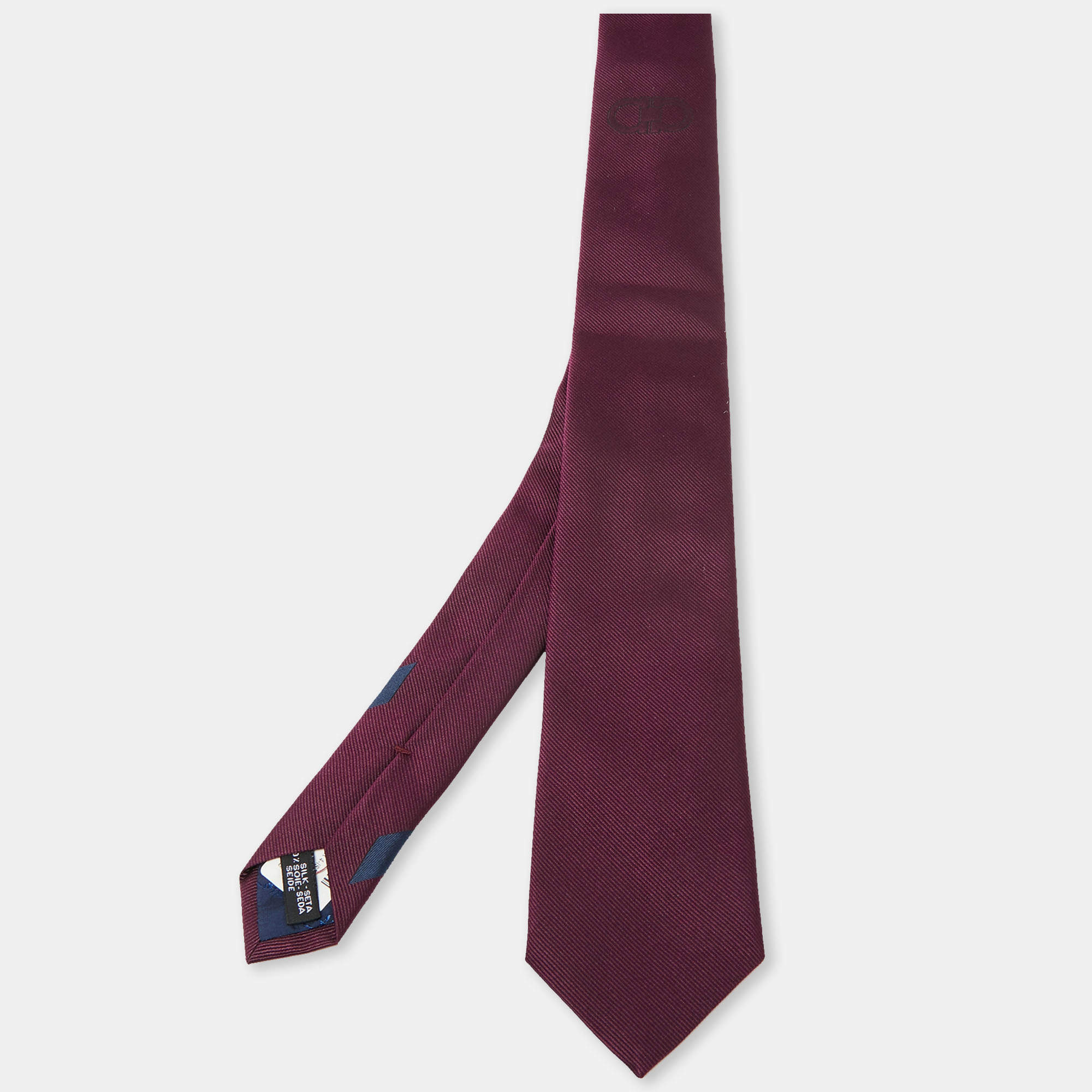 Pre Owned Salvatore Ferragamo Purple Silk Tie 