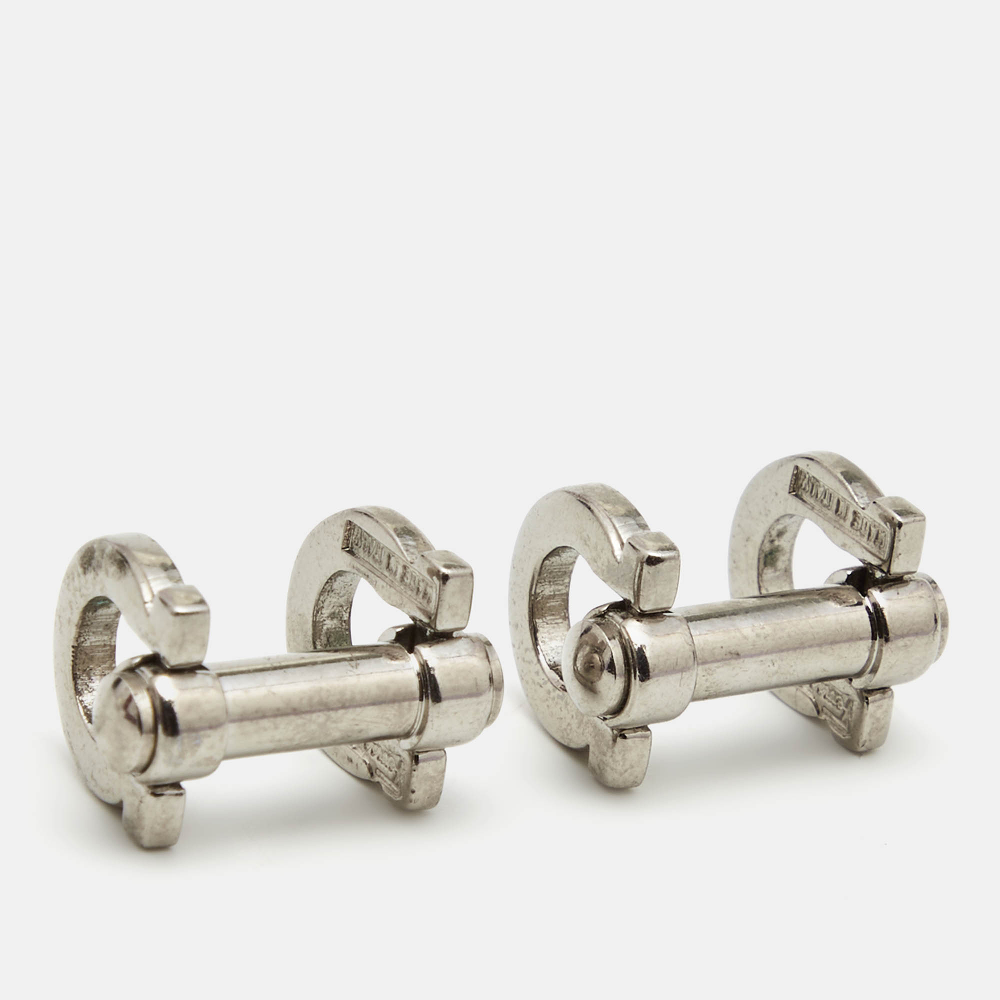 Salvatore Ferragamo Vintage Silver Tone Cufflinks