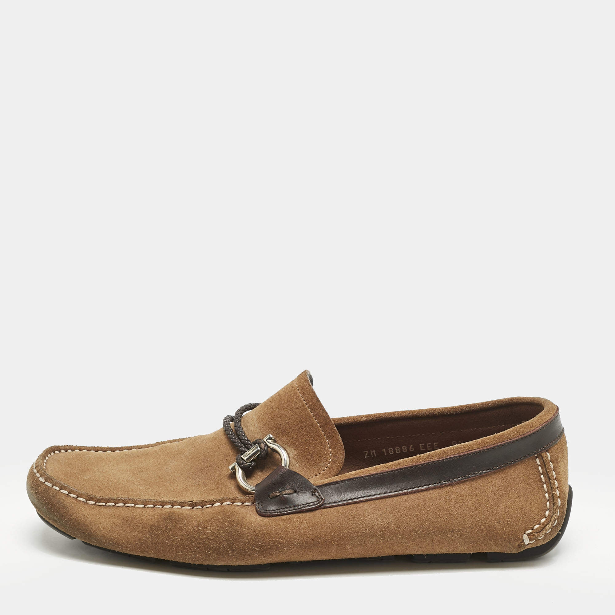 Salvatore Ferragamo Brown Suede Parigi Loafers Size 42.5 
