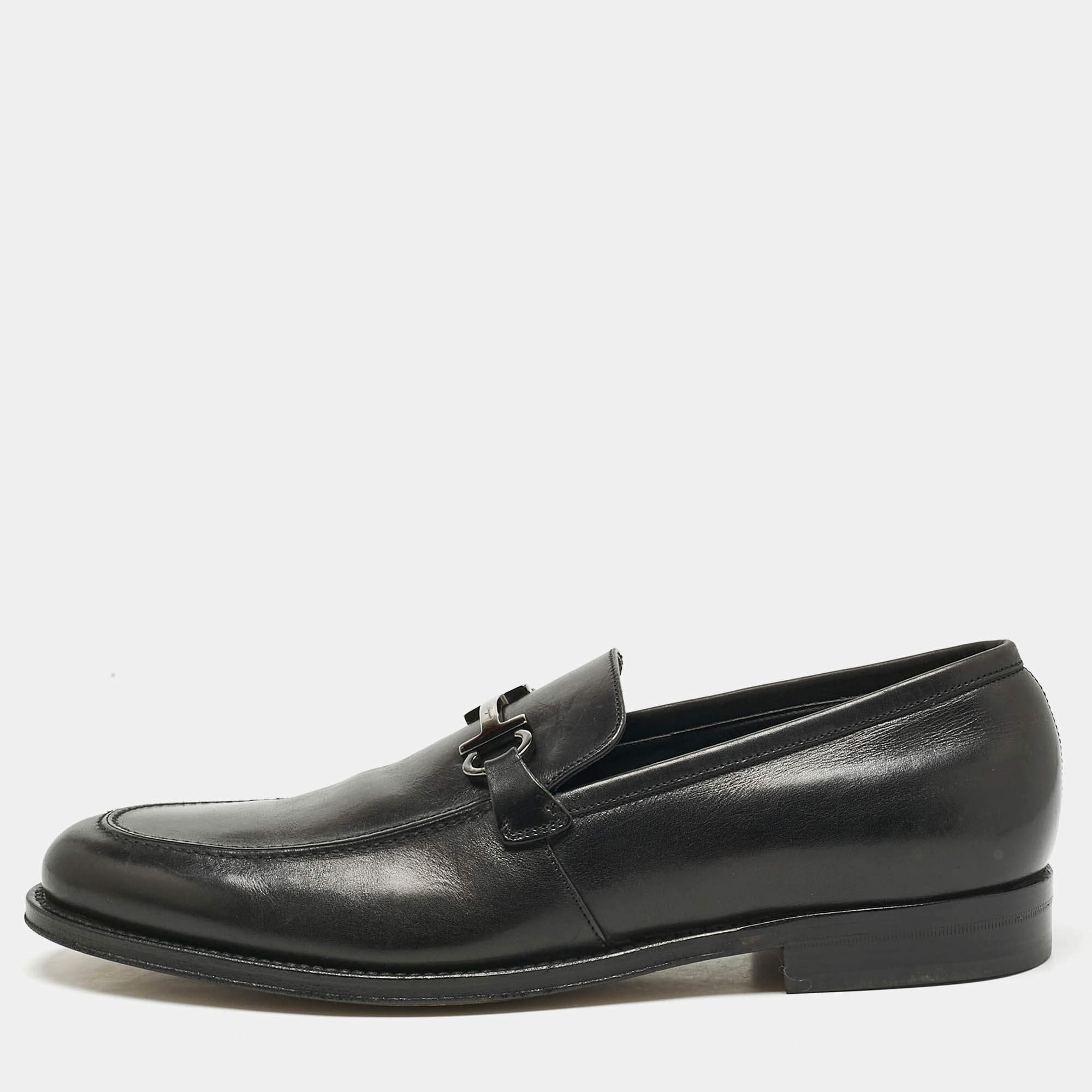 【関税&送料込】Salvatore Ferragamo Black Leather Lyrai Thon Salvatore Ferragamo Black Leather Parigi Loafers Size 40