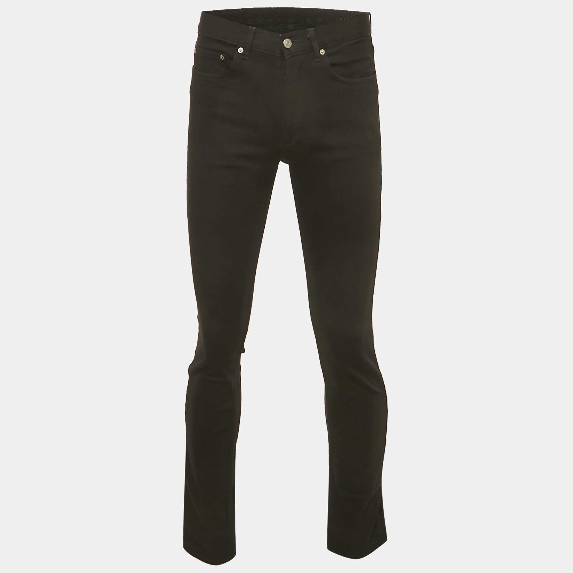 Pre Owned Sandro Black Denim Slim-Fit Jeans M Waist 31"
