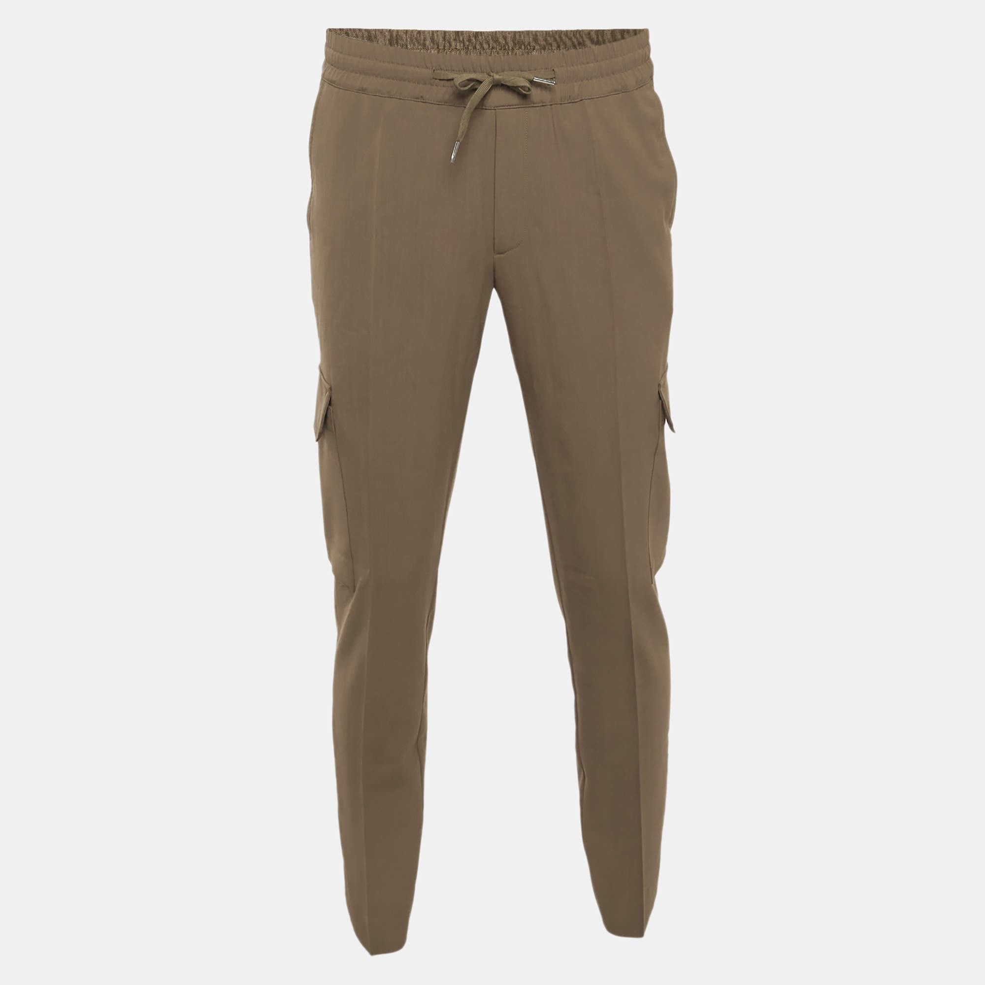 Pre Owned Sandro Military Green Cotton Blend Cargo Trousers M