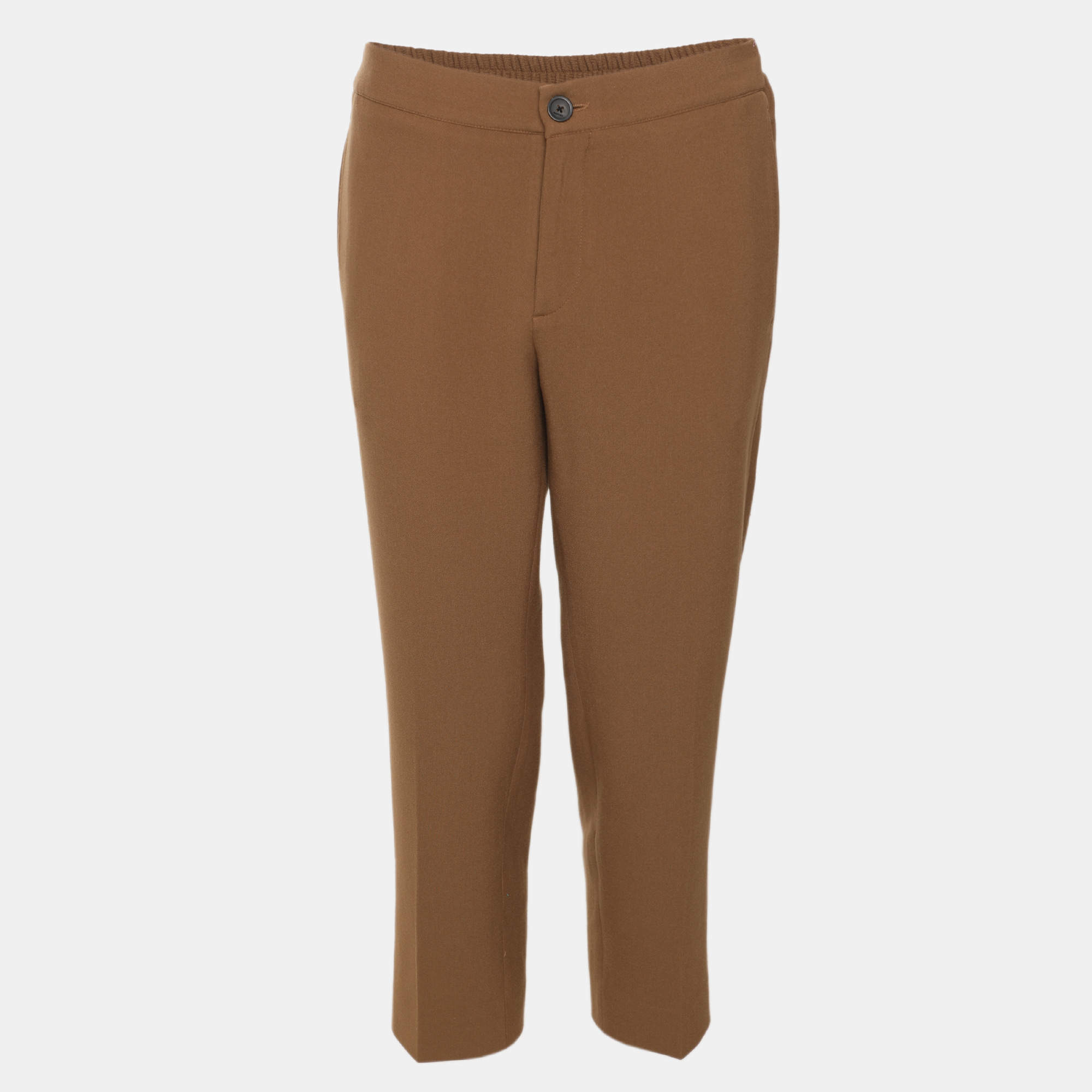 Pre Owned Sandro Brown Jersey Elasticated Pants XL