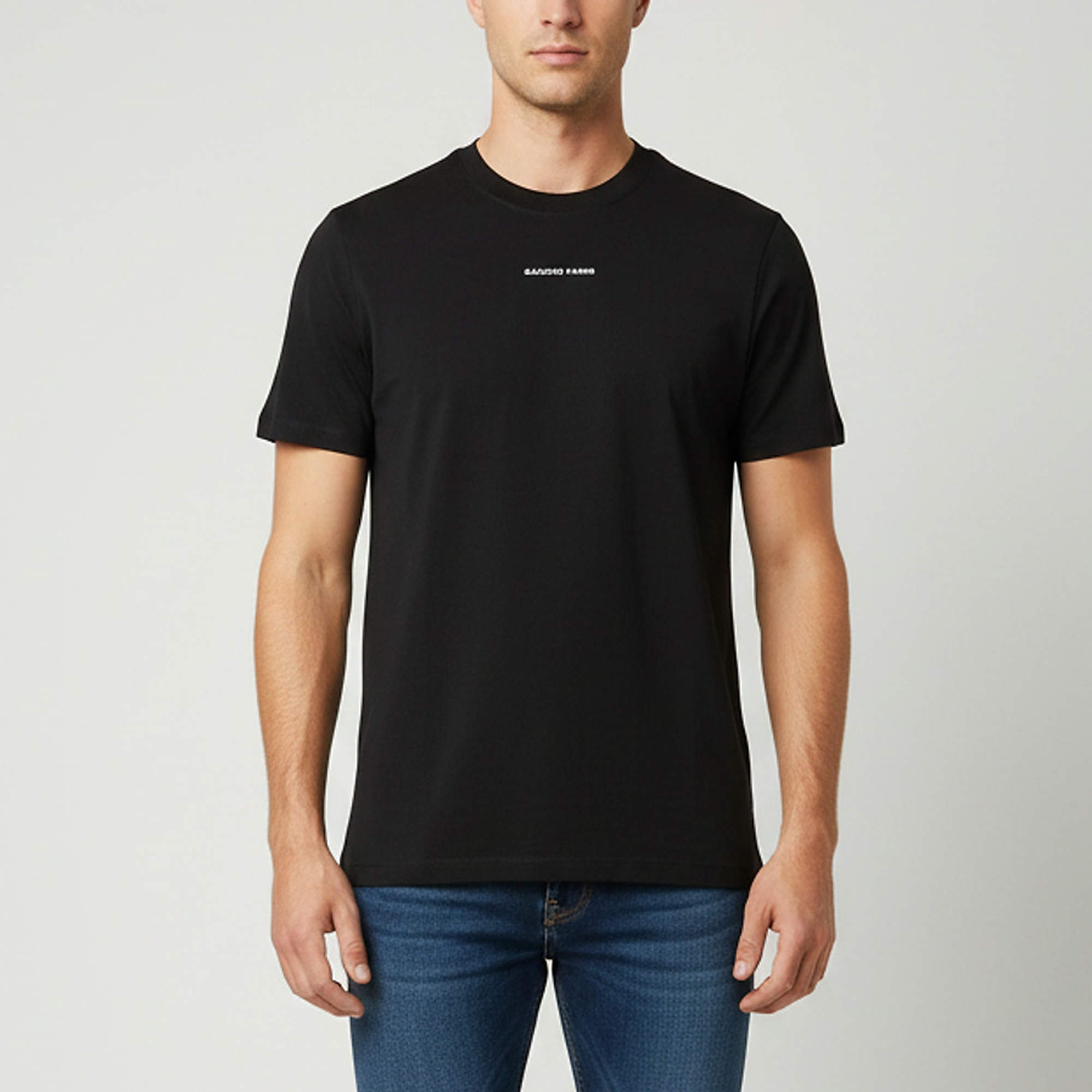 Pre Owned Sandro Black Logo Embroidered Jersey Crewneck T-Shirt M