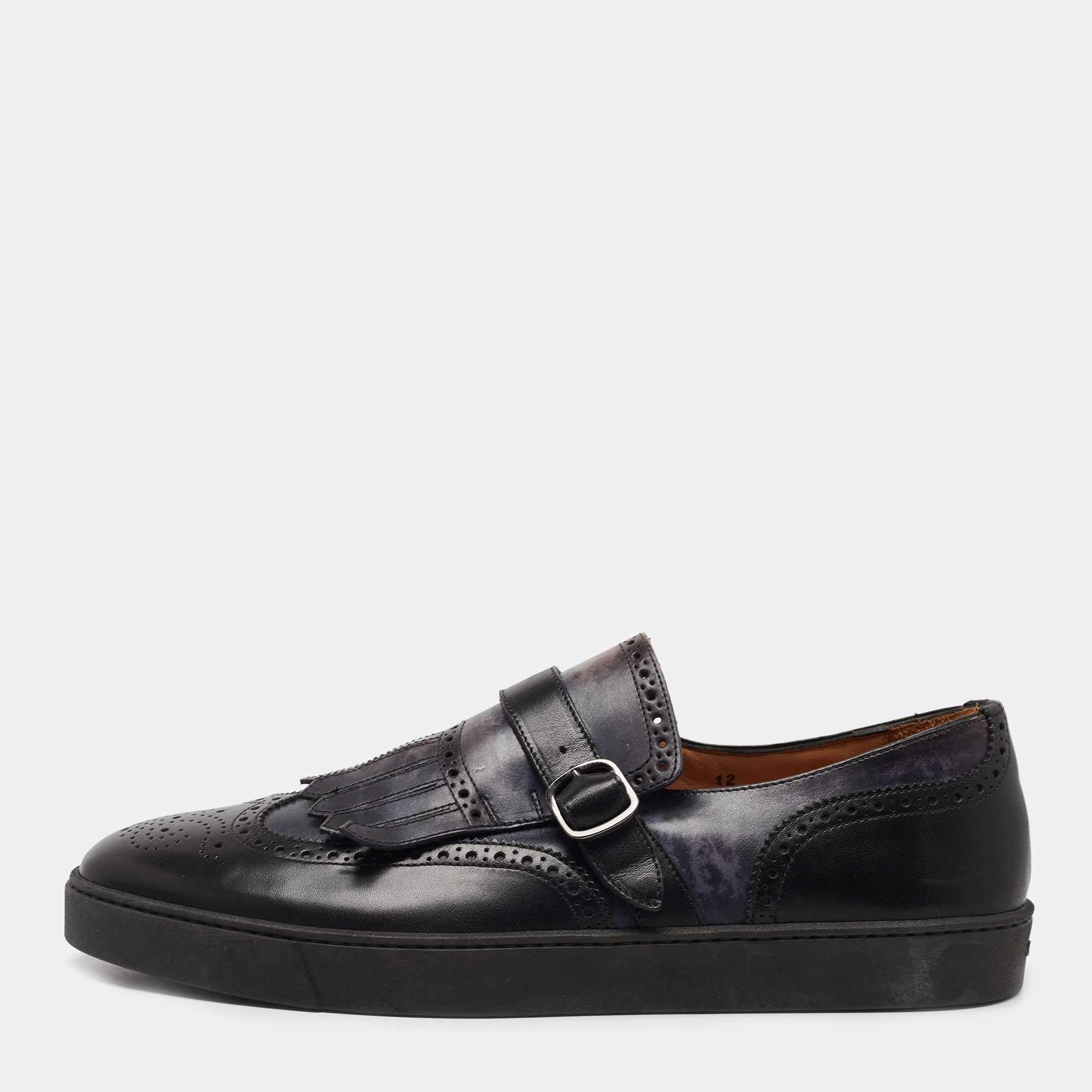 Santoni Two Tone Leather Loafer Sneakers Size 46