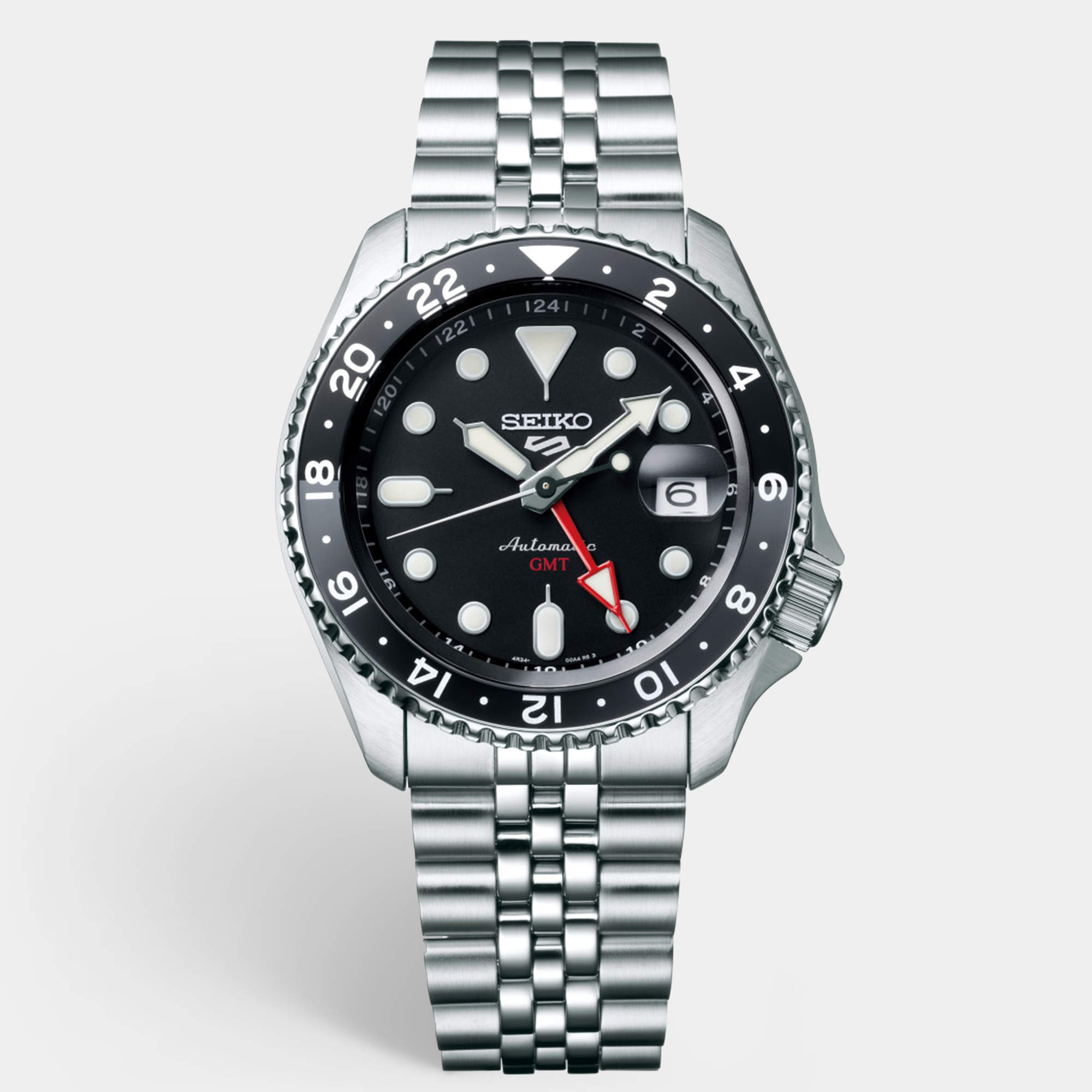 Pre Owned Seiko 5 sports SSK001K1 Black Dial Stainless Steel Men's Wristwatch 42.5 mm