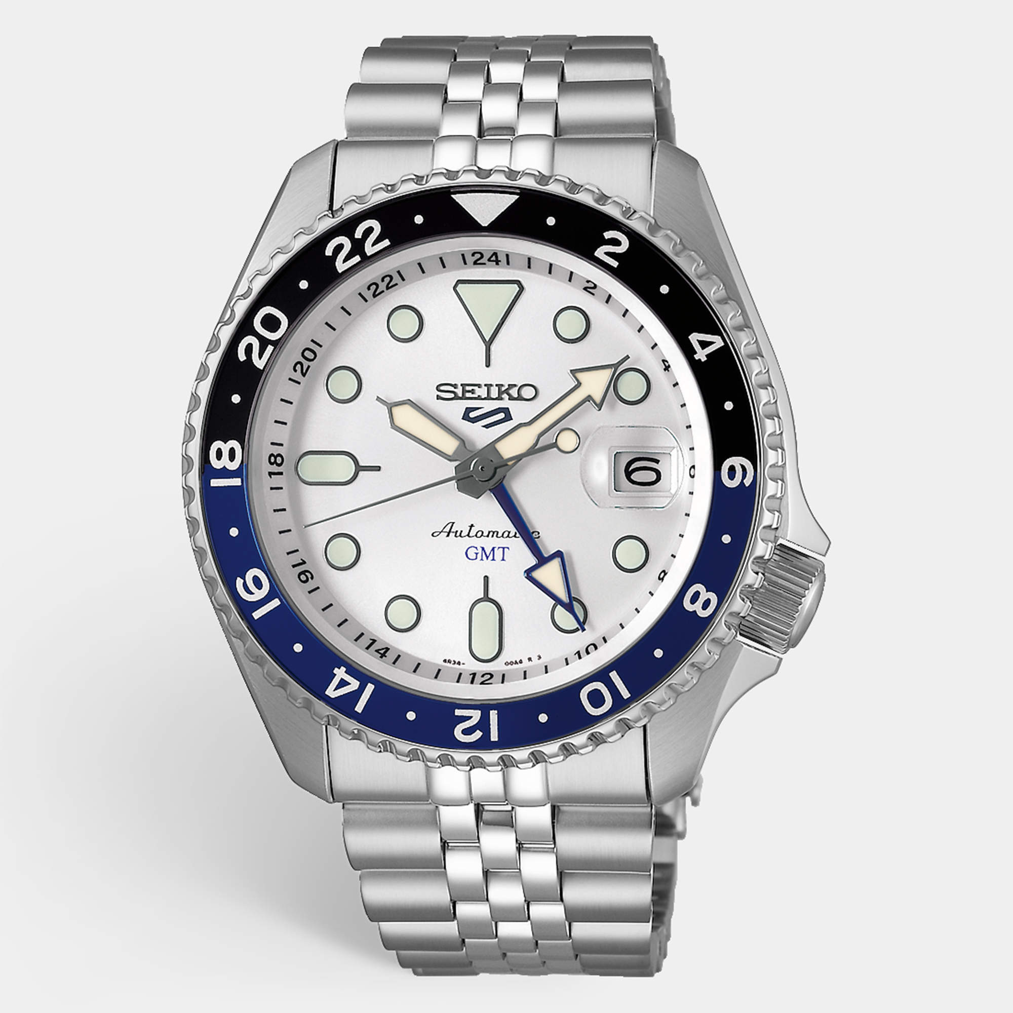 Pre Owned Seiko 5 sports SSK033K1 White Dial Stainless Steel Men's Wristwatch 42.5 mm