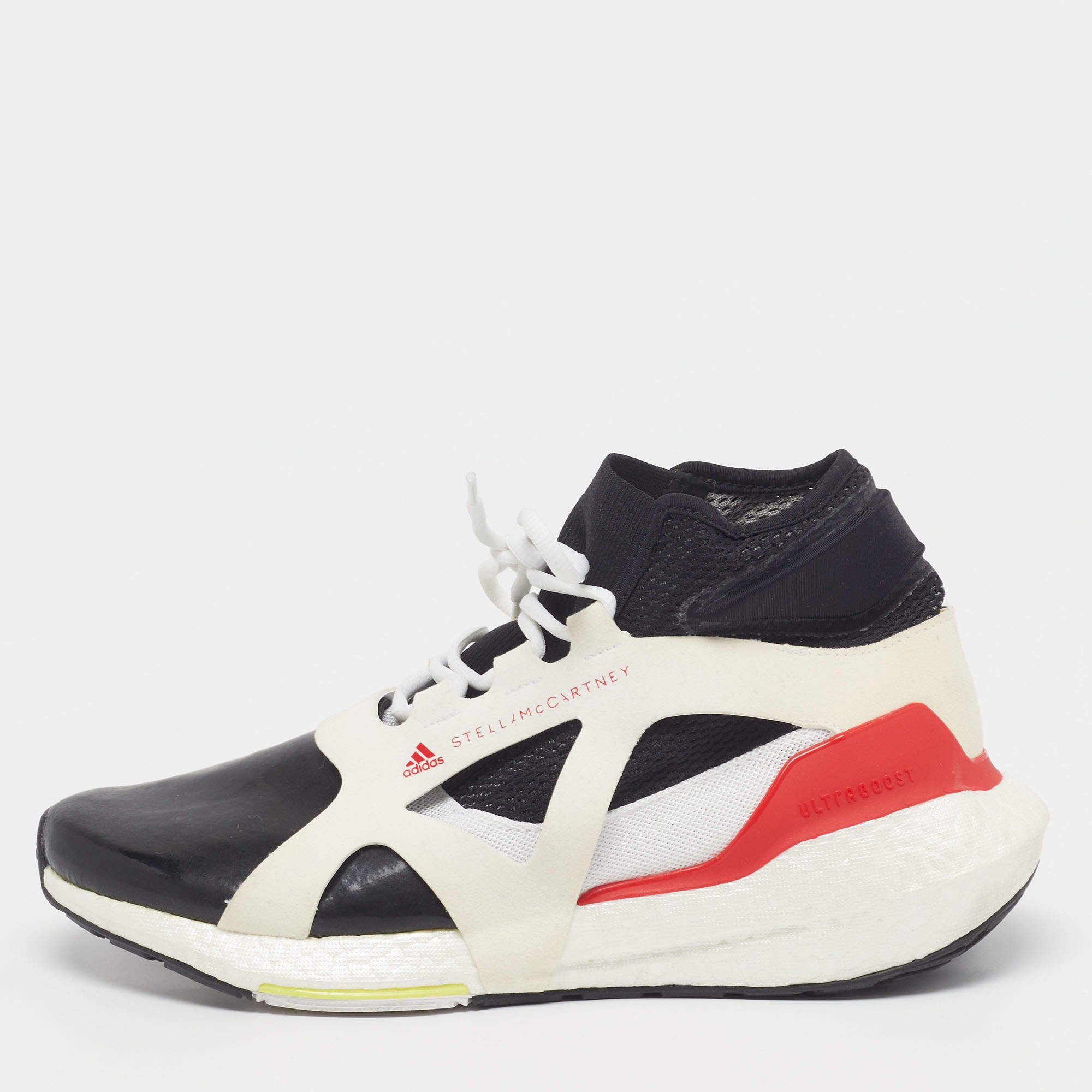 Pre Owned Stella McCartney Adidas Multi Ultra Boost 21 Size 42 Multicolor Faux Suede and Mesh Lace Up Sneakers