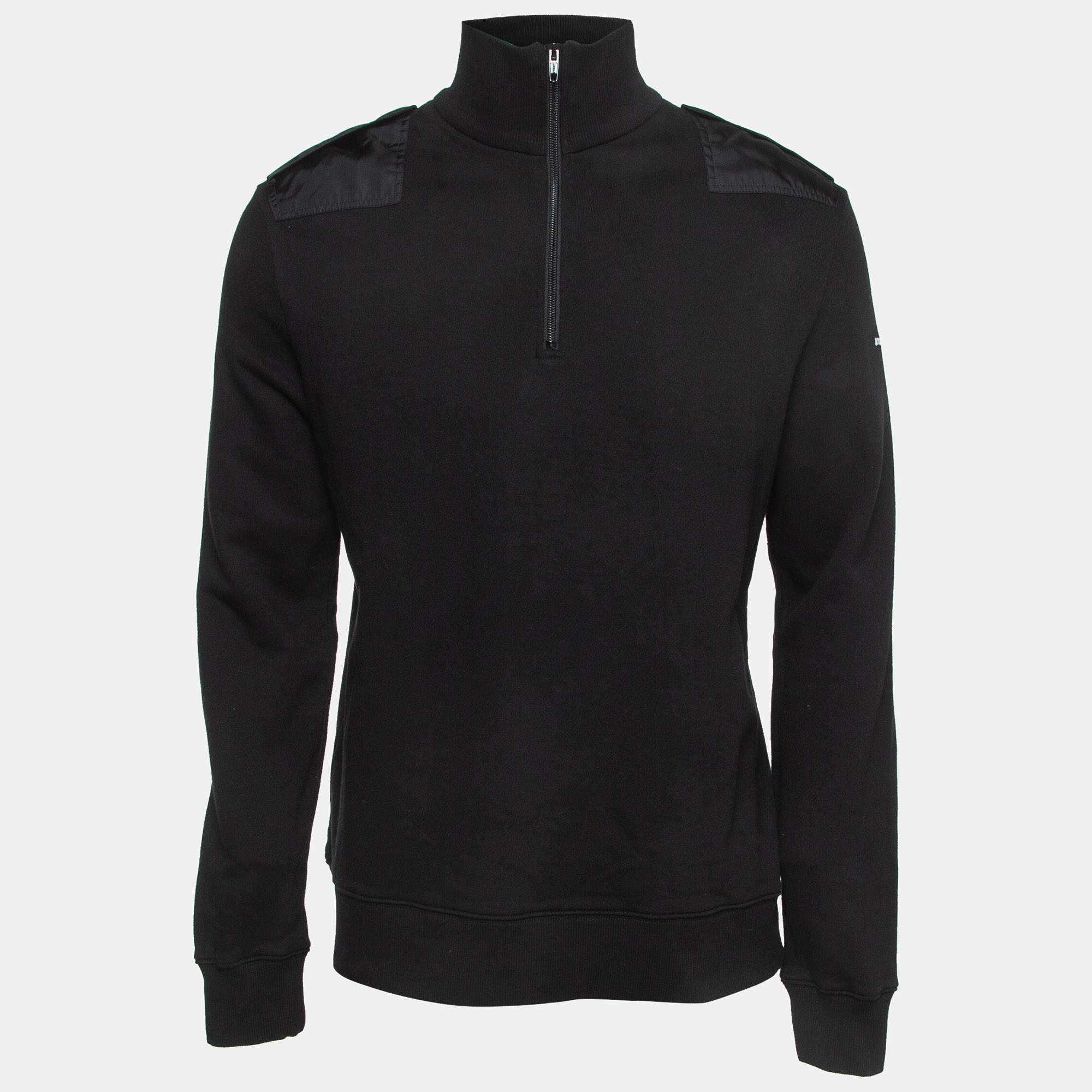 Stella McCartney Black Cotton Zip-Up Sweater M