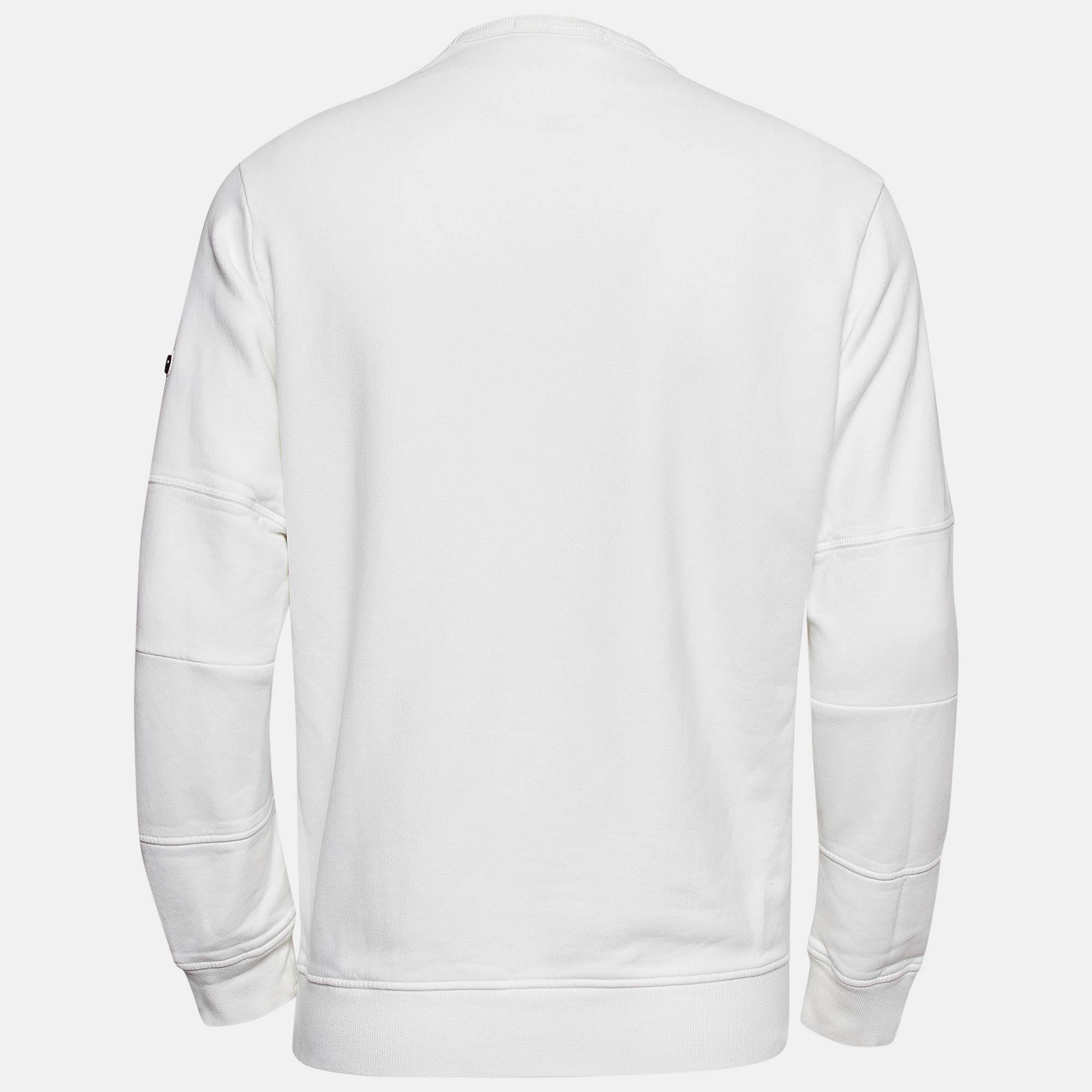 ★STONE ★ Cotton Blend Long Sleeve Sweatshirt White M Stone Island - White Stretch Cotton Zip Up Hoodie