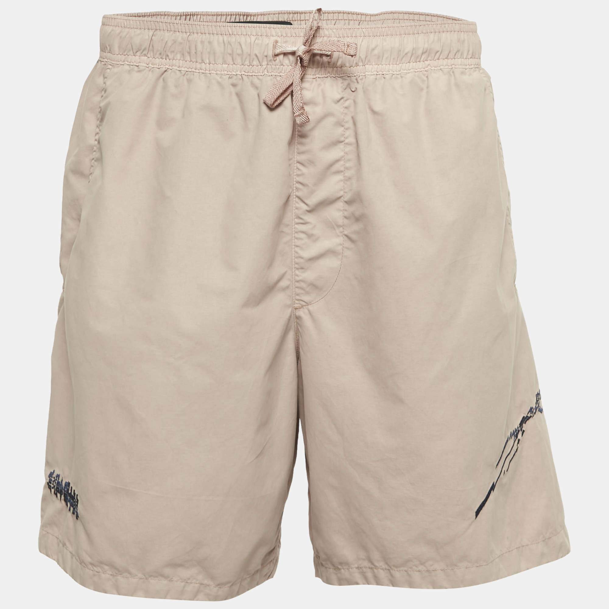 Pre Owned شورت ستون آيلاند نايلون زهري غامق مقاس كبير (لارج)