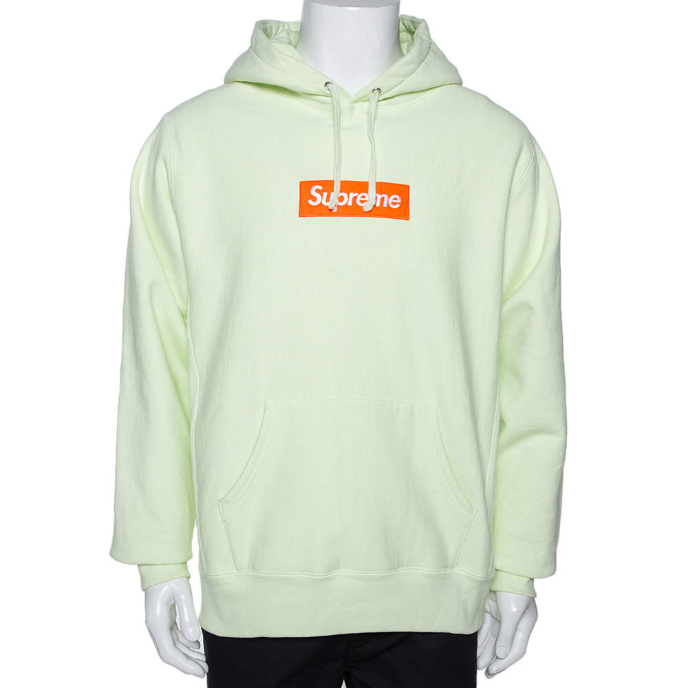 Supreme Pale Green Knit Logo Embroidered Hoodie L Supreme | TLC