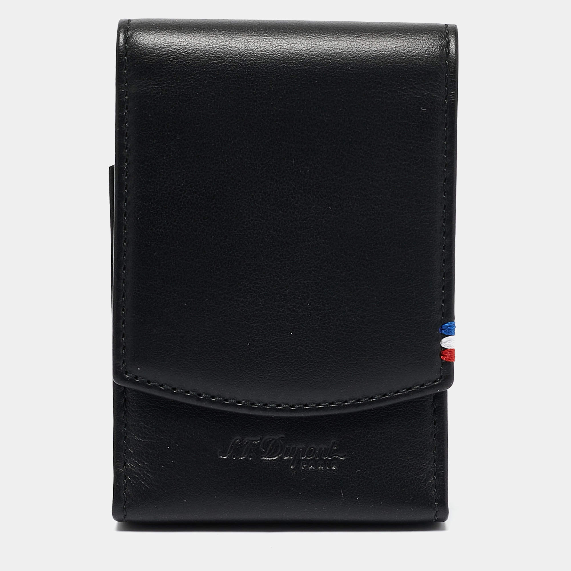 S.T. Dupont Black Leather Cigarette Pack Case