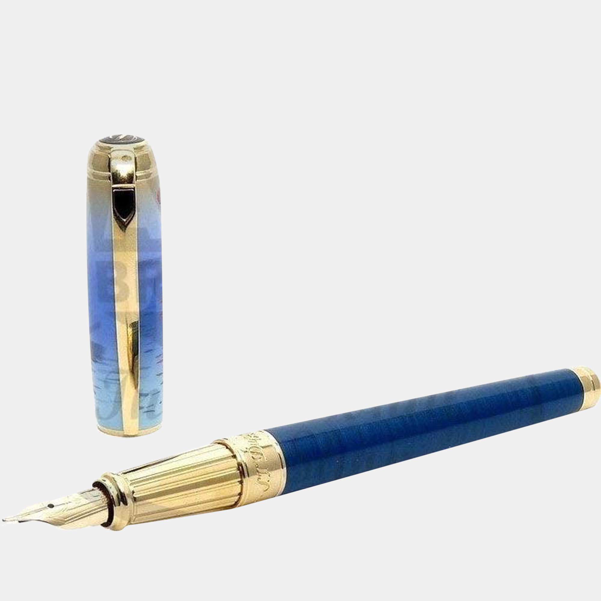 Pre Owned S.T. Dupont Blue Steel; Lacquer 410049L  Pens