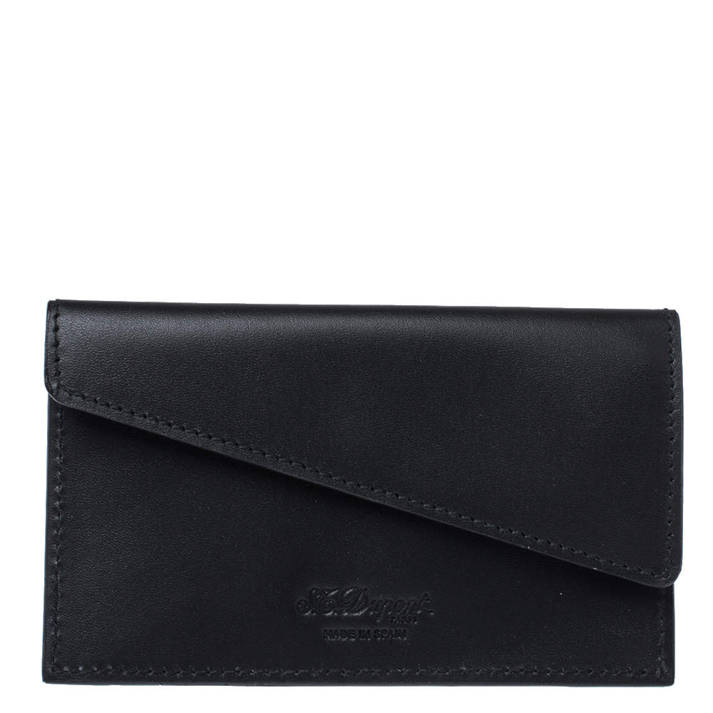 S.T. Dupont Black Leather Business Card Holder