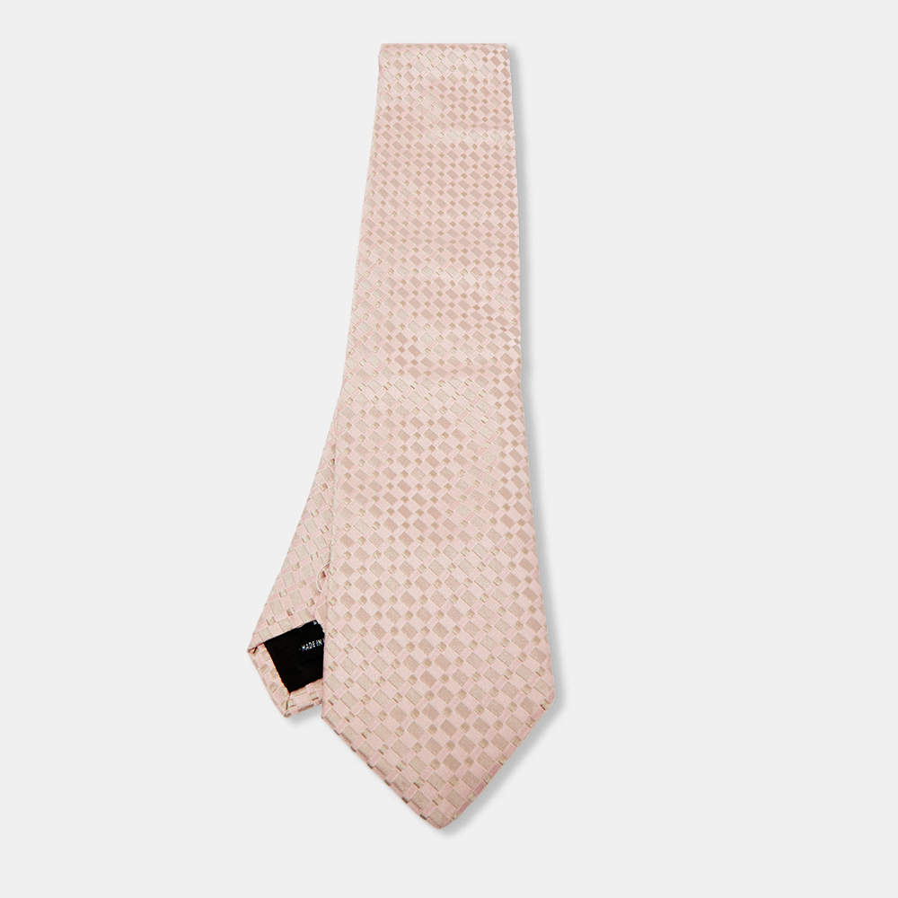 مملوكة مسبقًا S.T. Dupont Pink Check Pattern Silk Tie