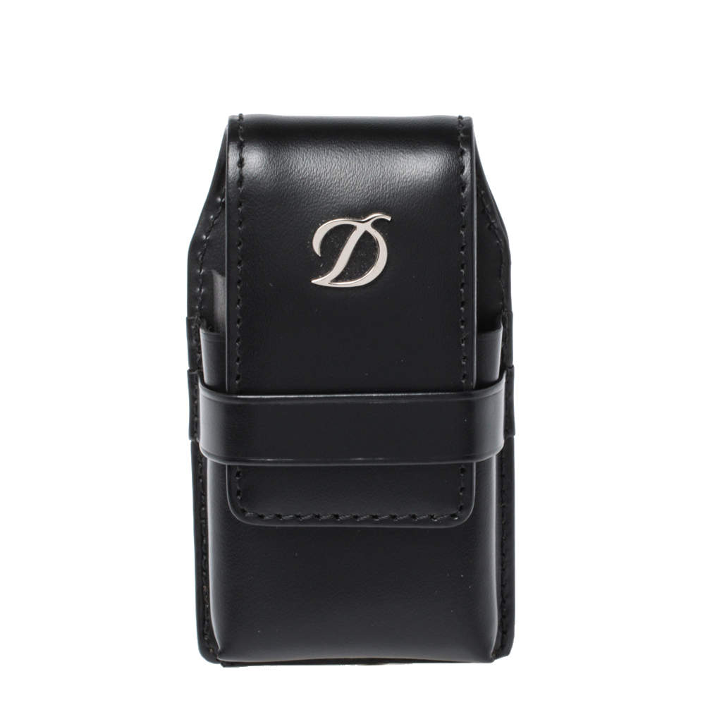 S.T. Dupont Black Leather Line D Lighter Case