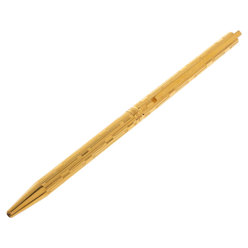 S.T Dupont Textured Gold Tone Ballpoint Pen