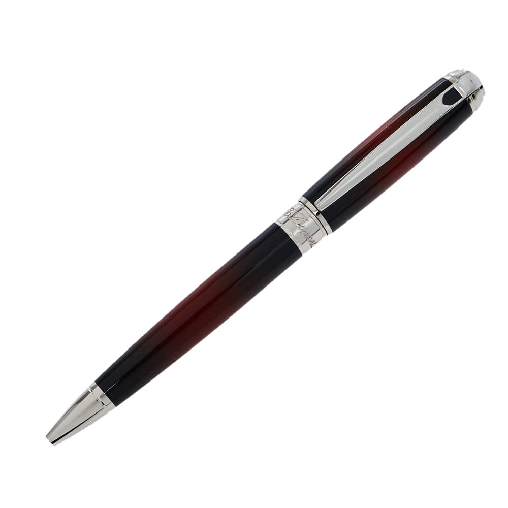 S.T Dupont Line D Atelier Collection Red Lacquer Palladium Finish Ballpoint Pen