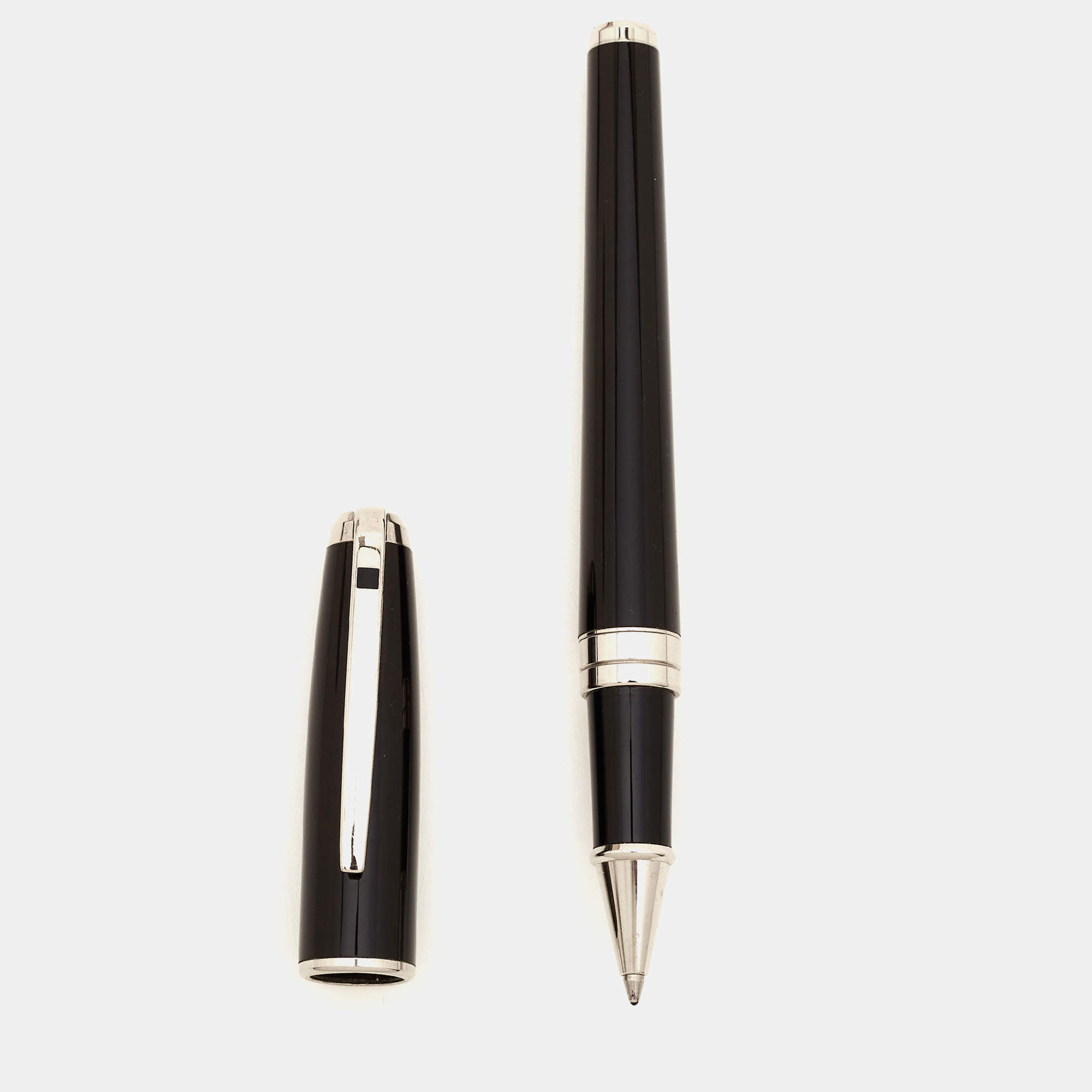 S.T. Dupont Olympio Chinese Lacquer Silver Tone Ballpoint Pen