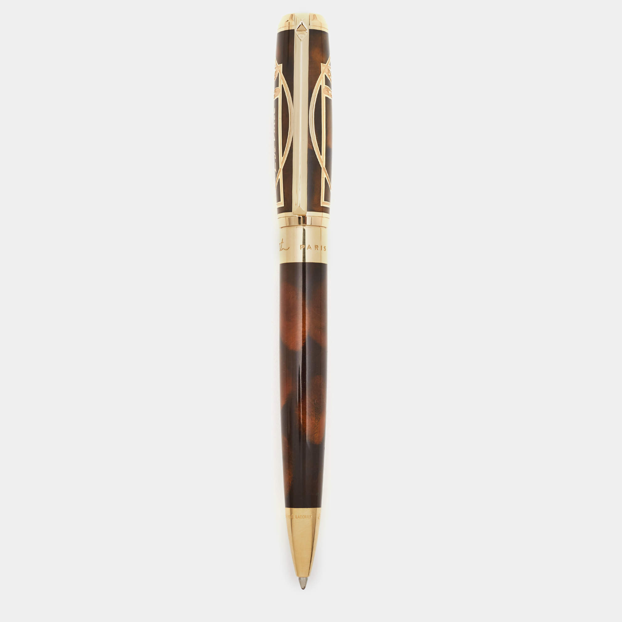 S.T. Dupont Da Vinci Lacquer Gold Tone Ballpoint Pen