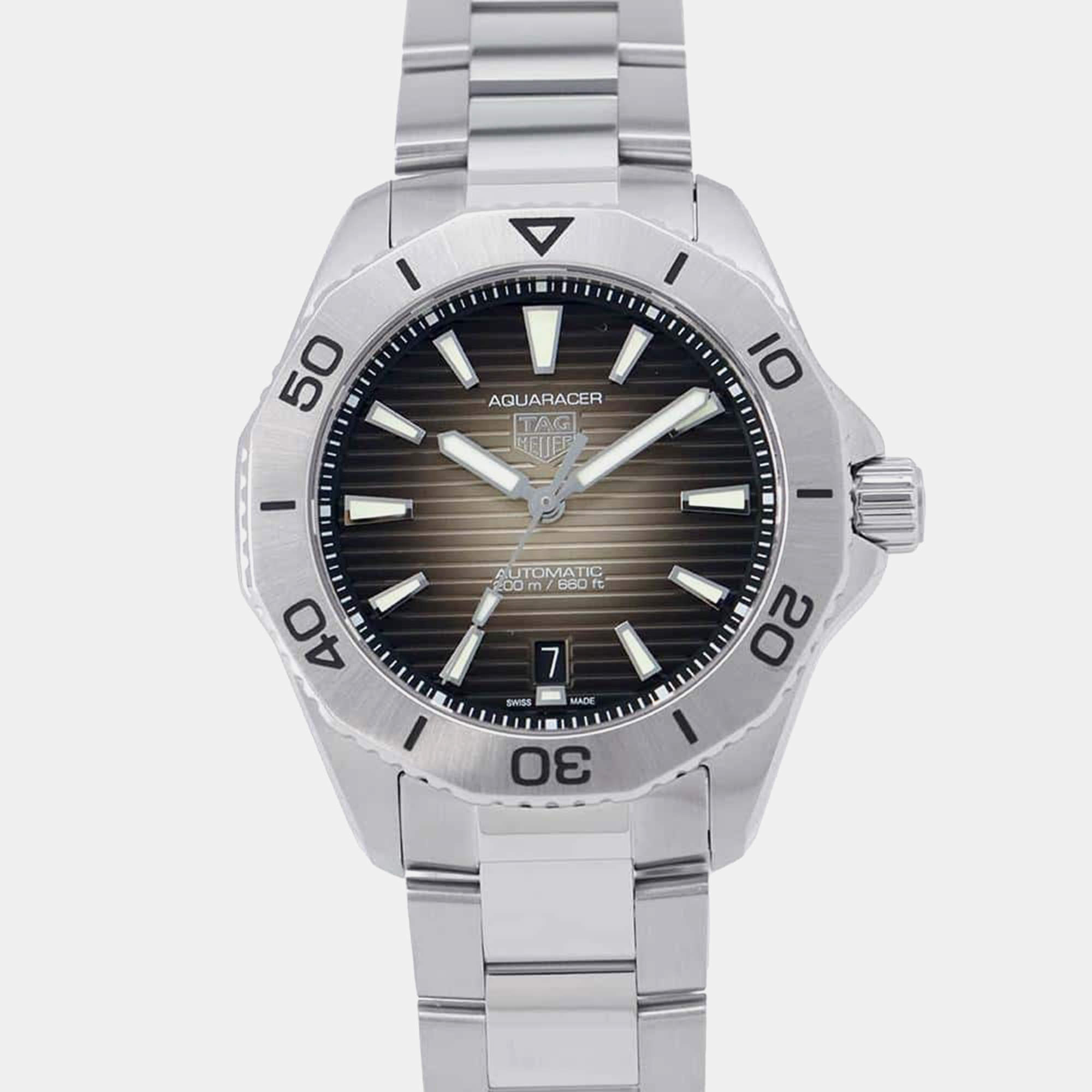 Tag Heuer Black Stainless Steel Aquaracer Automatic Men's Wristwatch 40 mm