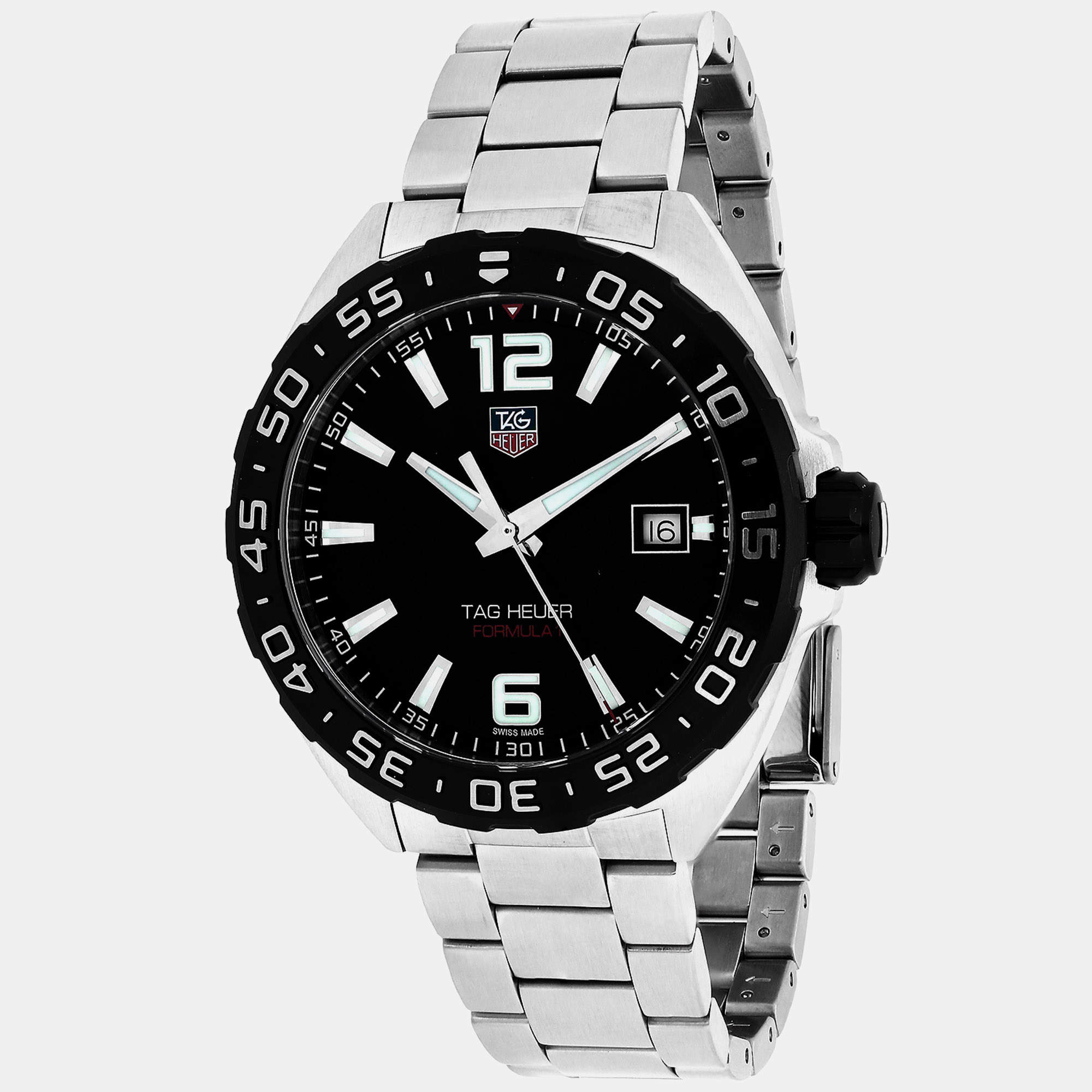 Pre Owned Tag Heuer Black Stainless Steel Formula 1 WAZ1110.BA0875 Automatic Men's Wristwatch 41 mm