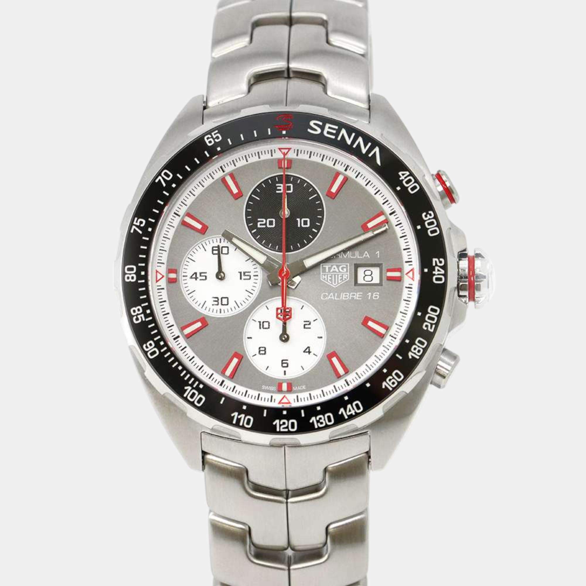 Tag Heuer Grey Stainless Steel Formula 1 CAZ2017.BA0647 Automatic Men's Wristwatch 44 mm