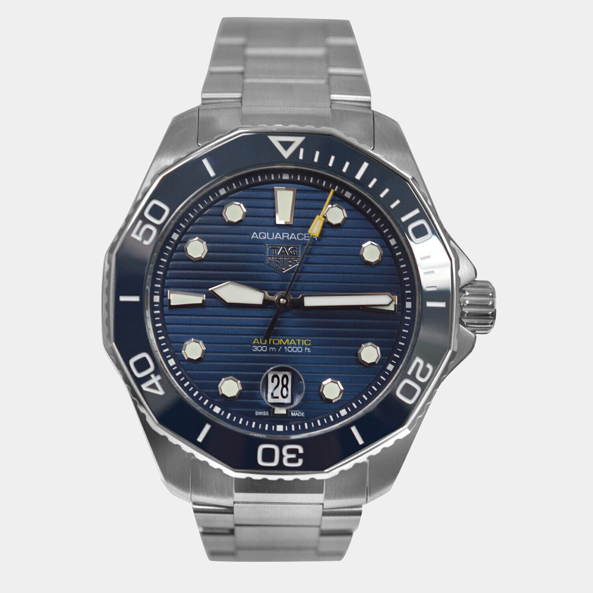 Tag Heuer Blue Stainless Steel Aquaracer Calibre 5 WBP201B.BA0632 Automatic Men's Wristwatch 43 mm