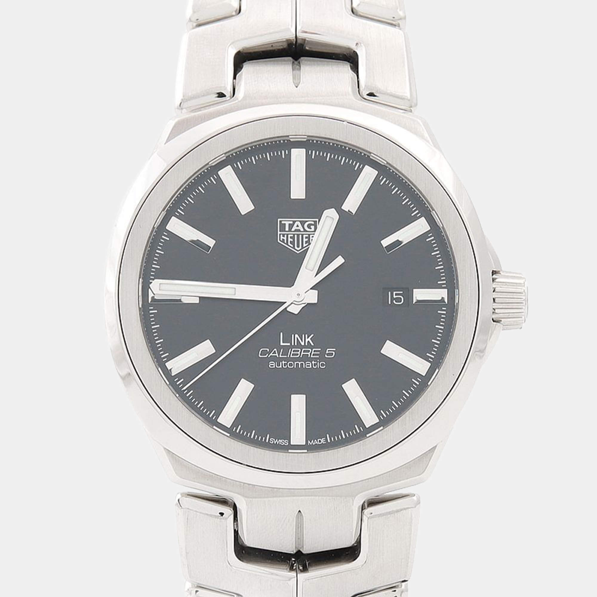 Pre Owned Tag Heuer Link WBC2110 Automatic Stainless Steel Men's Wristwatch 41 mm