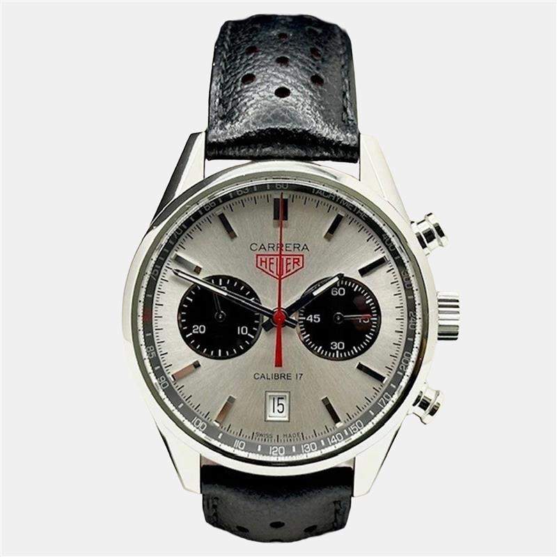 Pre Owned TAG Heuer Carrera Calibre 16 CV2014 Automatic Black Dial Stainless Steel Men's Wristwatch 41 mm